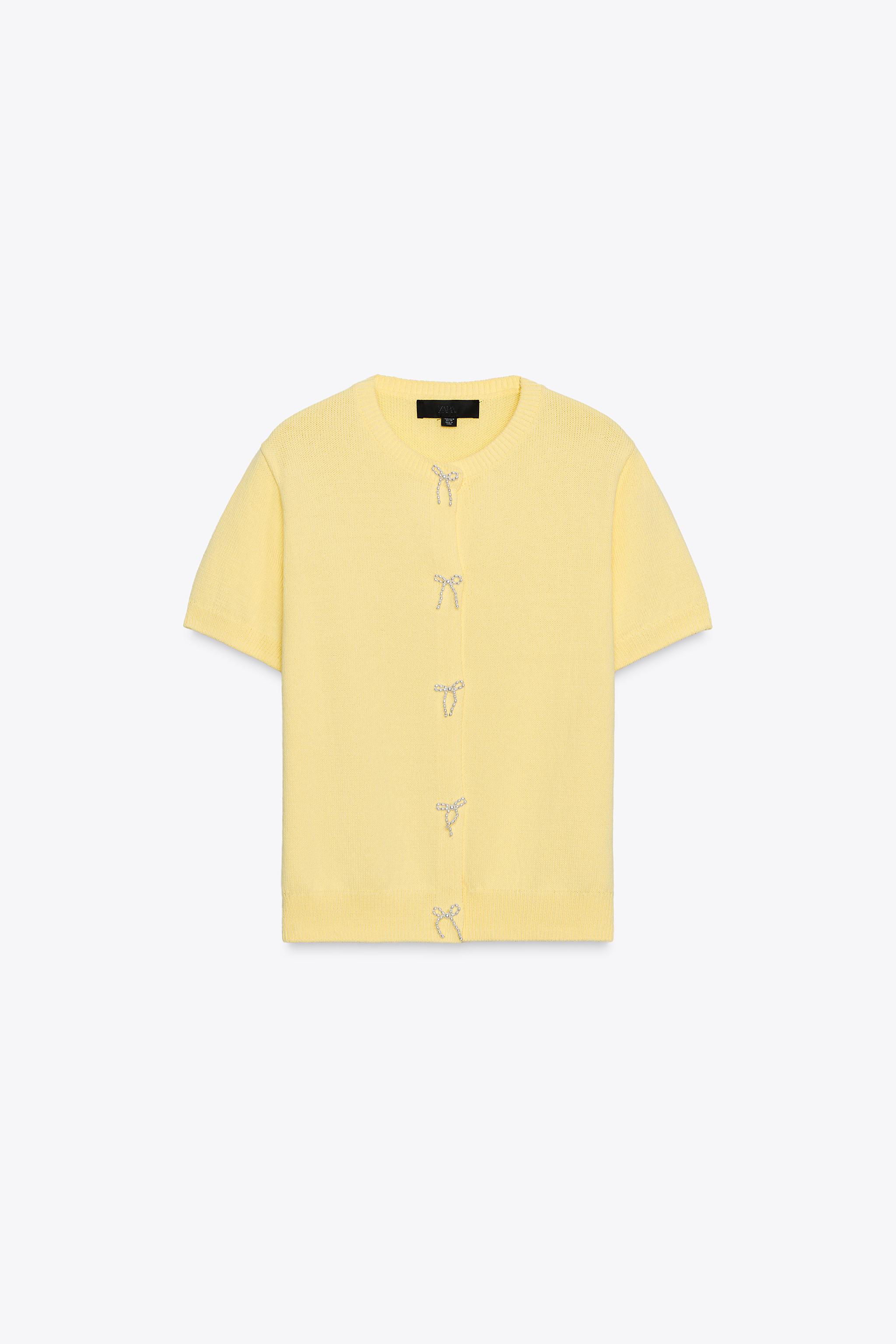 PEARL BOW KNIT CARDIGAN