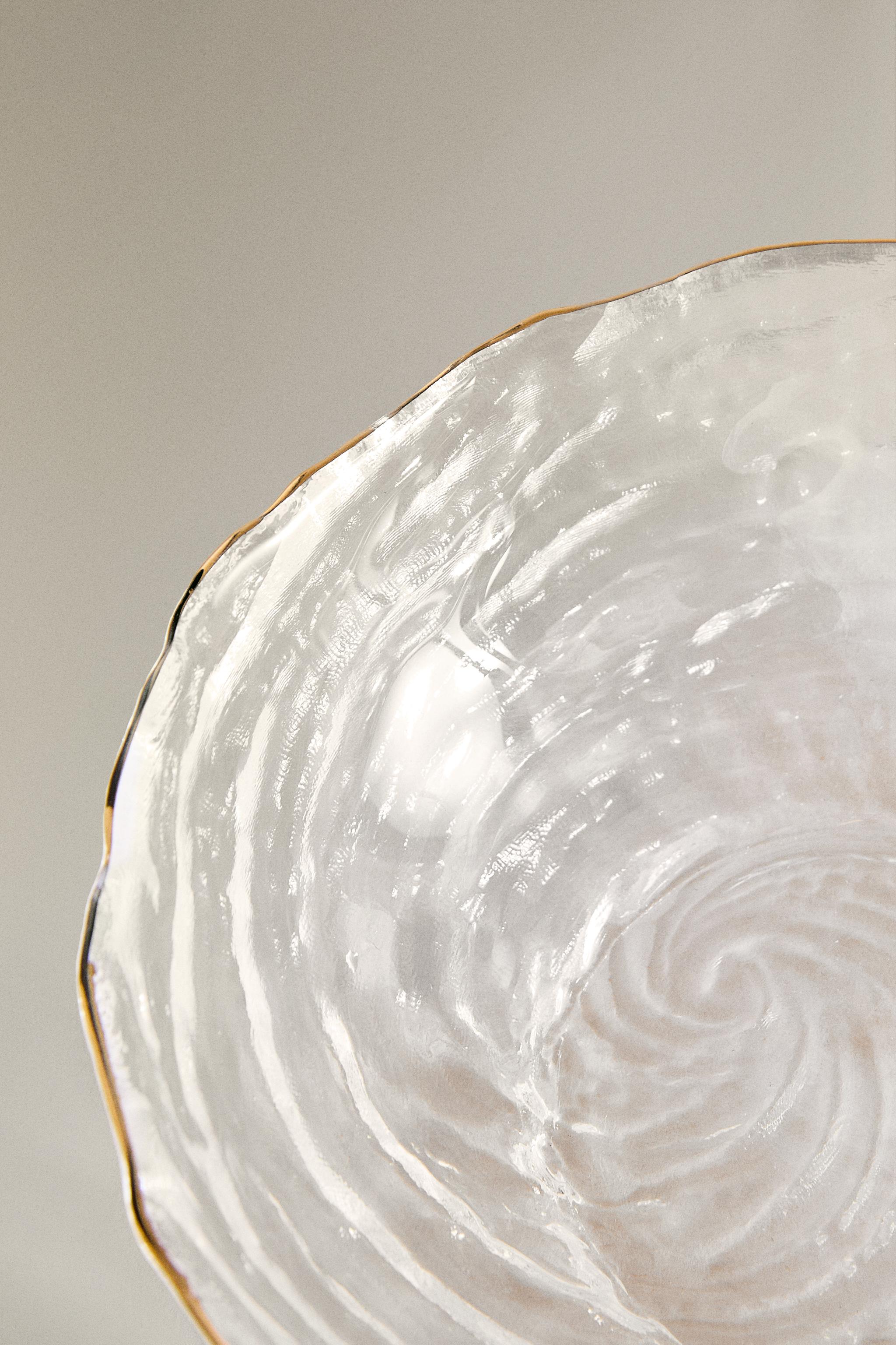 GLASS BOWL WITH GOLD RIM