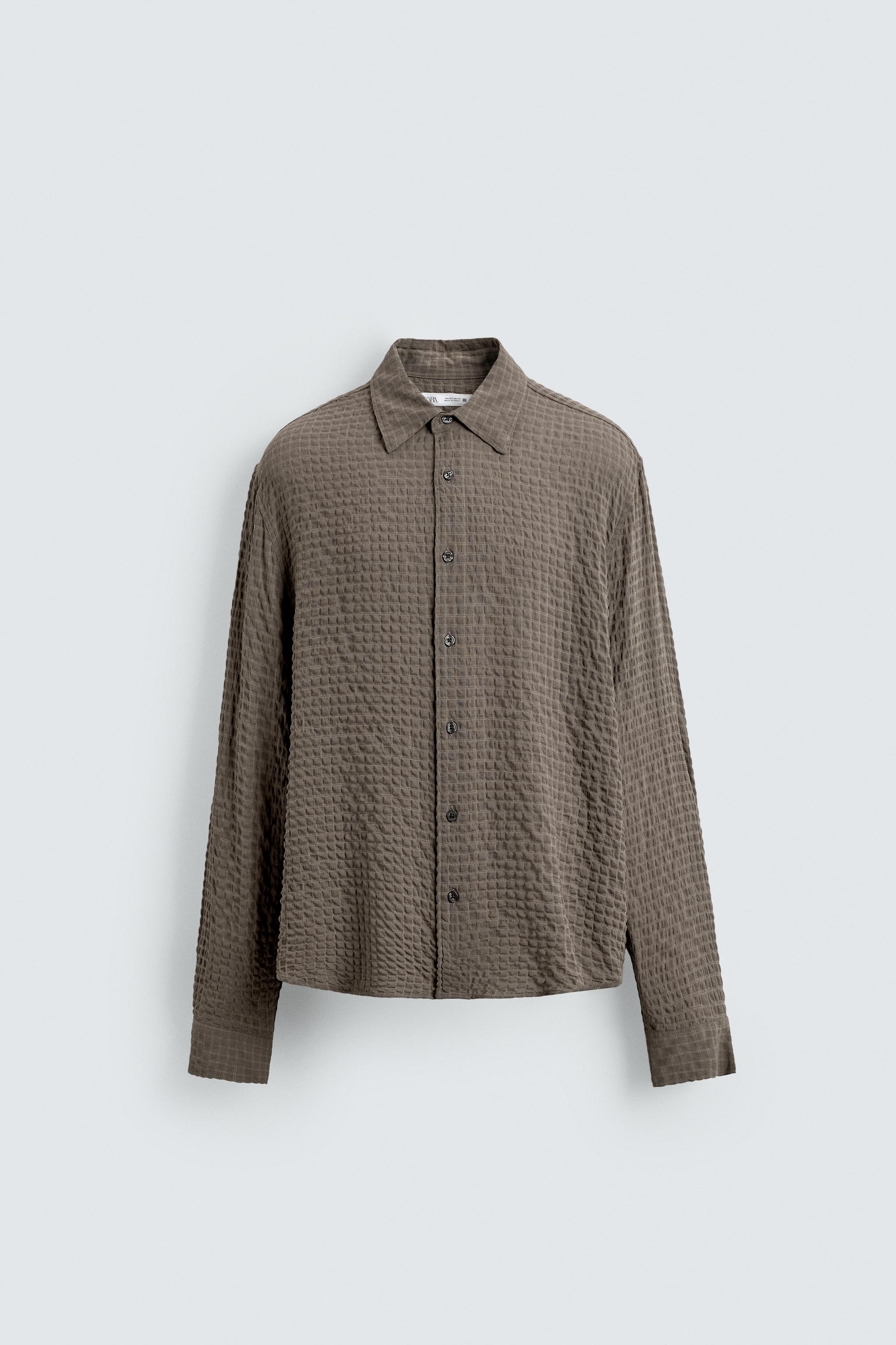 TEXTURED PLAID SHIRT