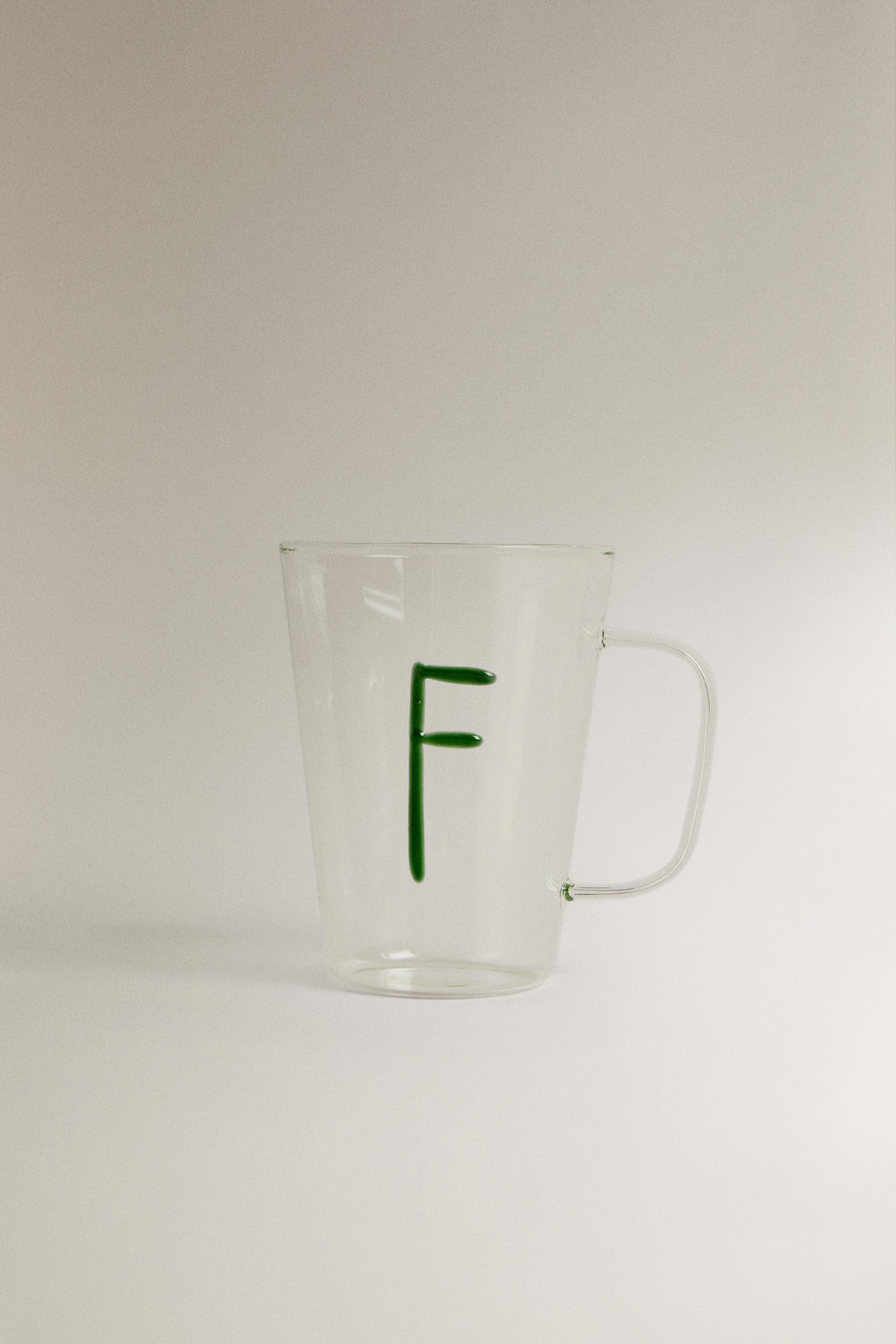 BOROSILICATE MUG WITH INITIAL F