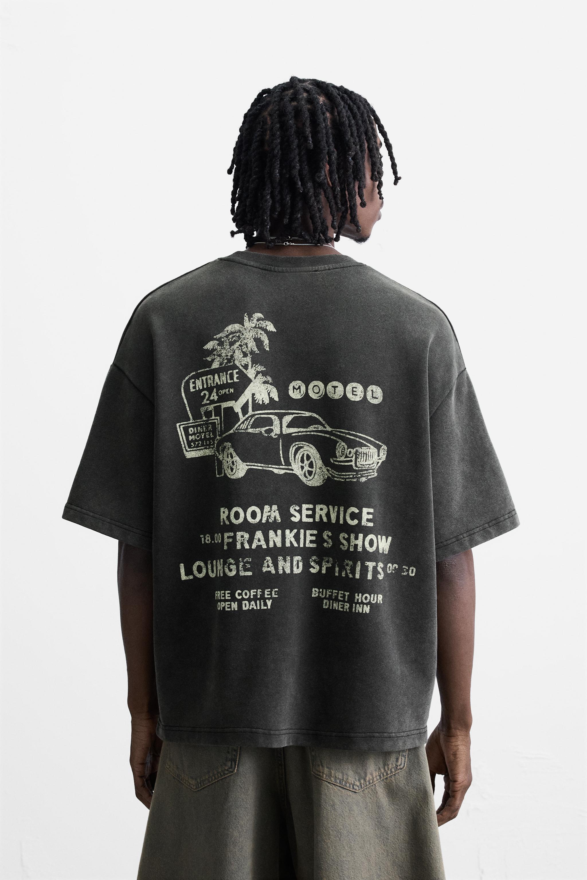 WASHED SWEATSHIRT WITH GRAPHIC PRINTS