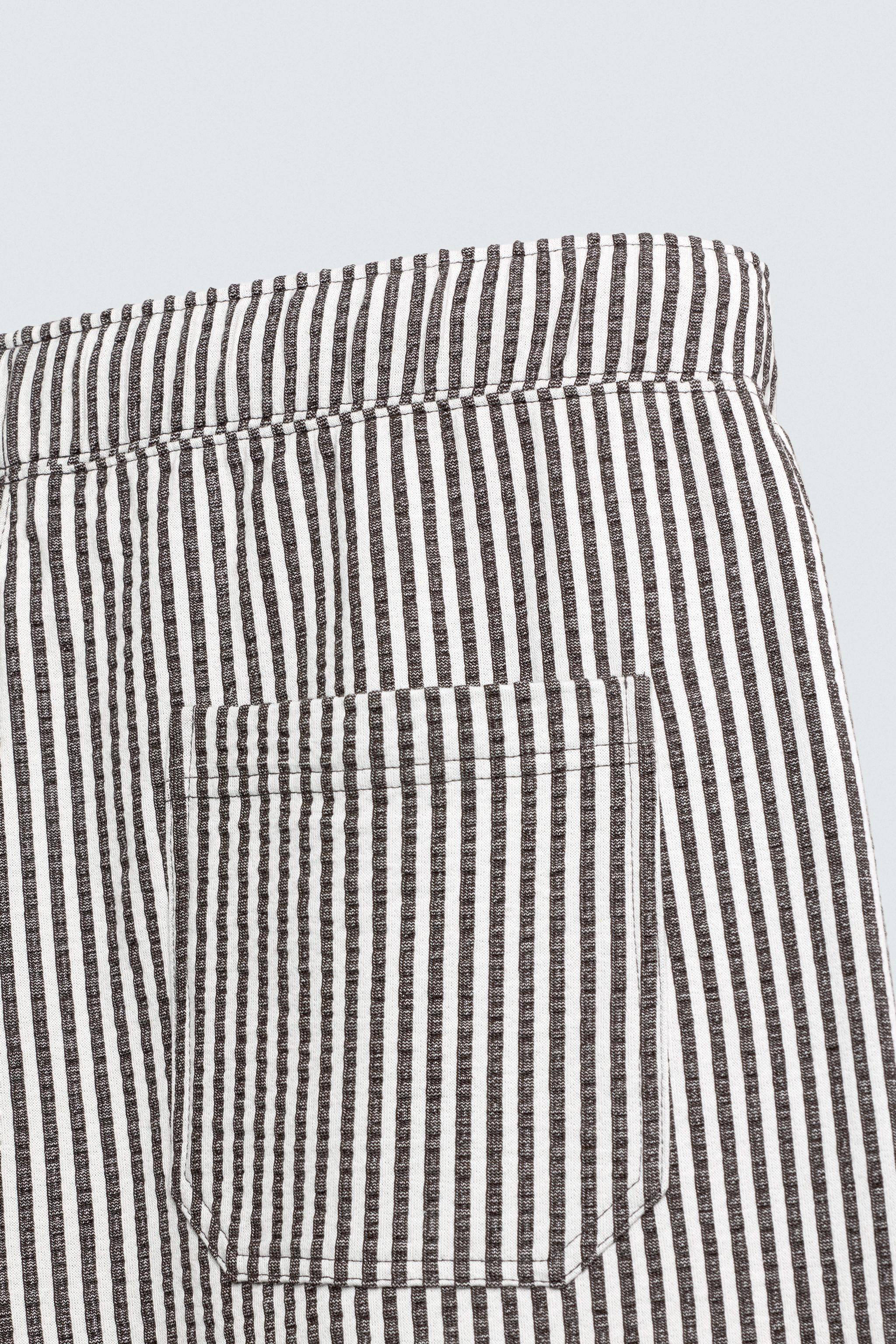 STRIPED SEERSUCKER COMFORT PANTS