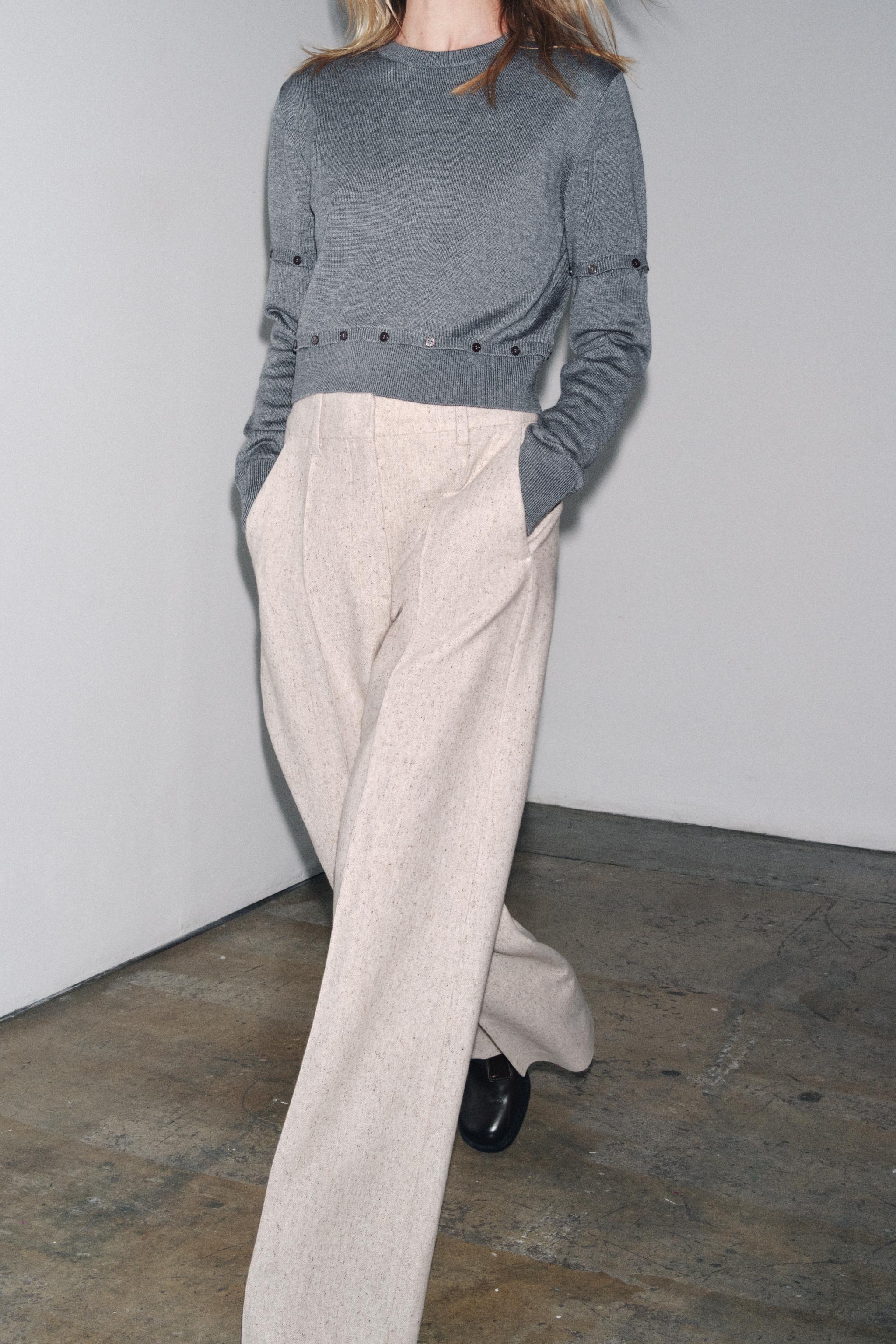 ZW COLLECTION WIDE LEG STRUCTURE PANTS