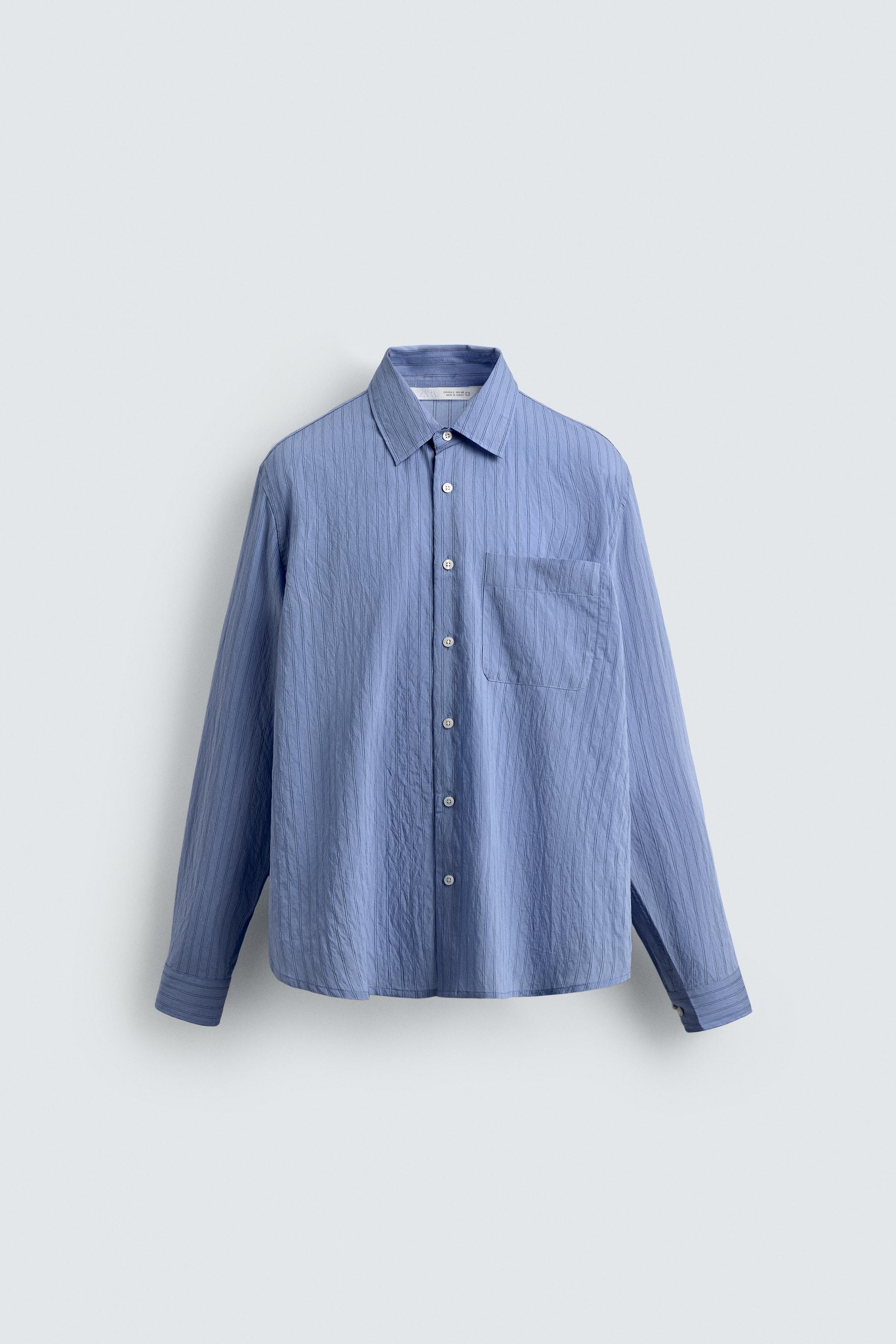 FLOWY SHIRT WITH WRINKLED STRIPE EFFECT