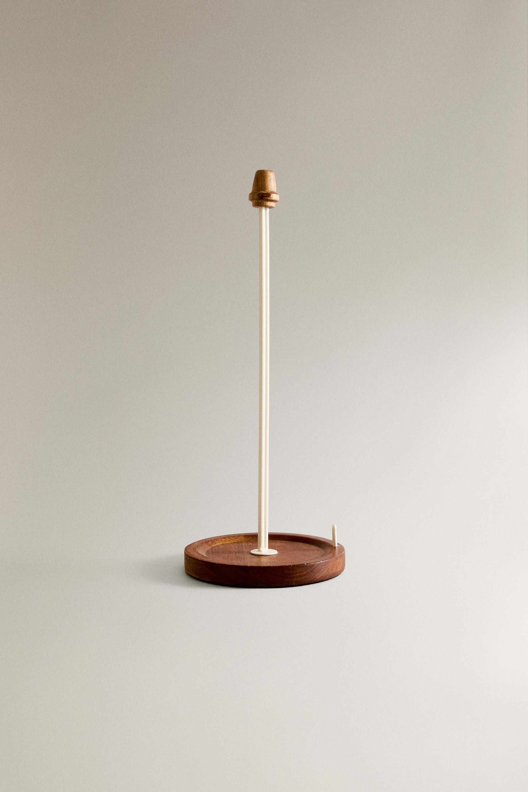 IRON AND WOOD KITCHEN ROLL HOLDER