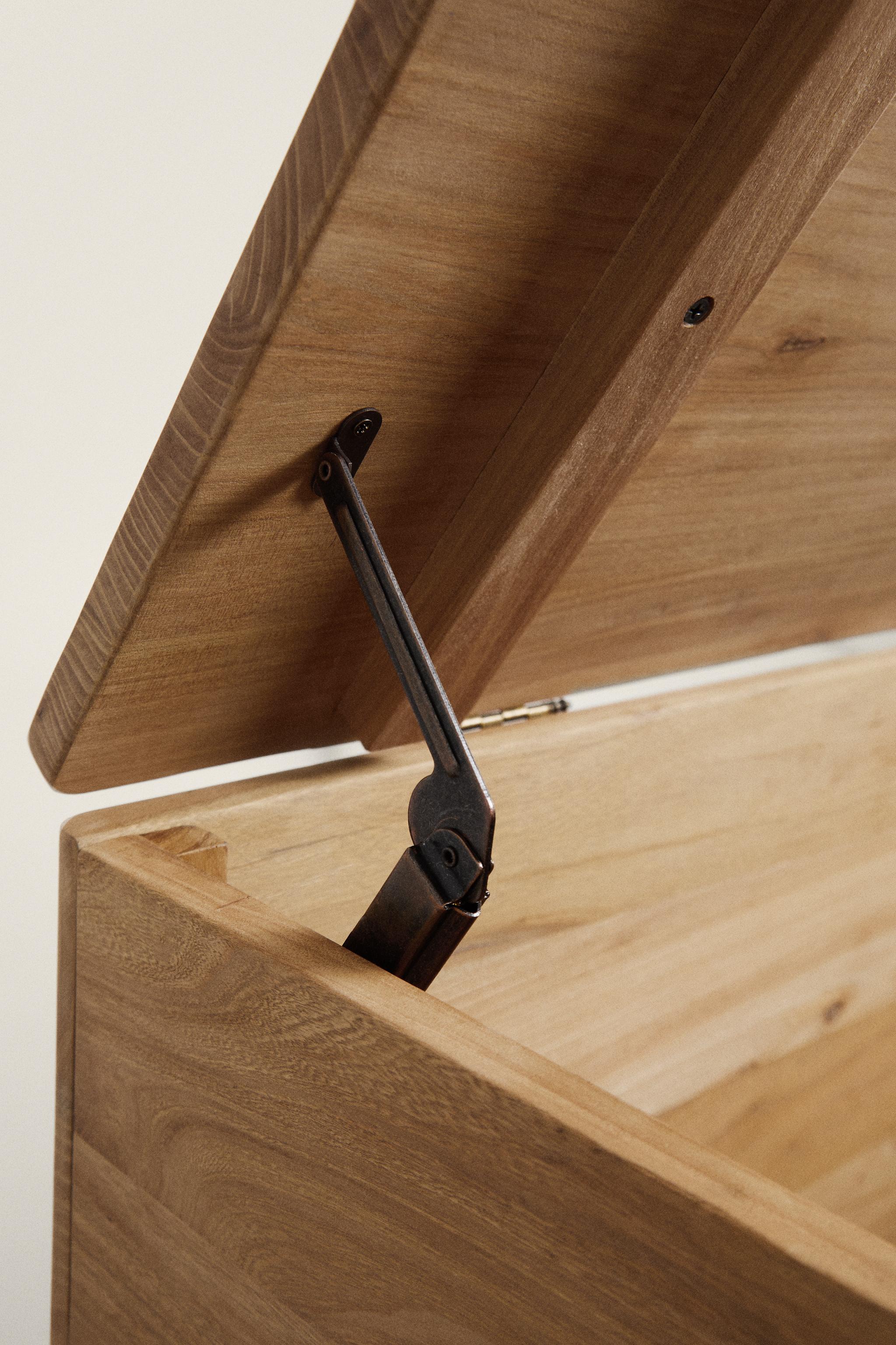 ELM WOOD BENCH WITH STORAGE