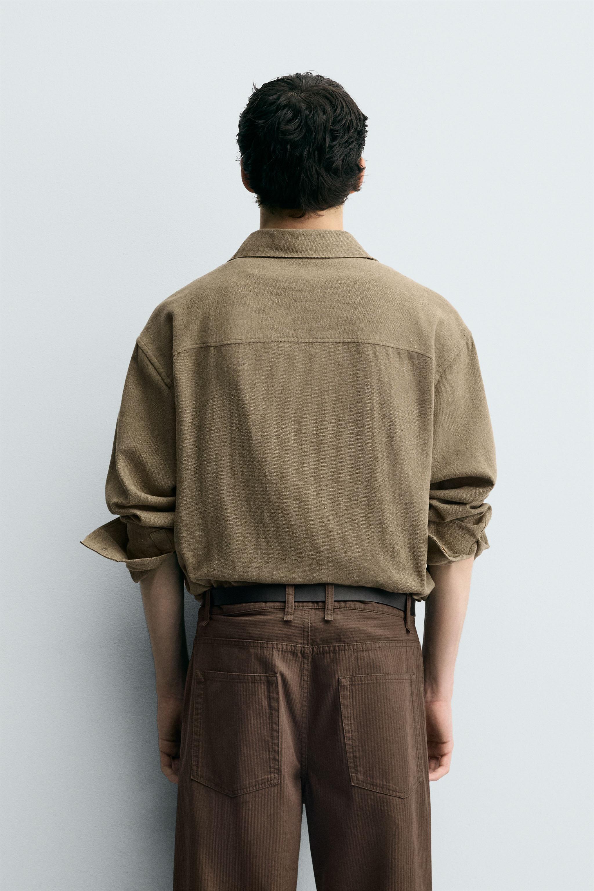 TEXTURED COTTON BLEND SHIRT