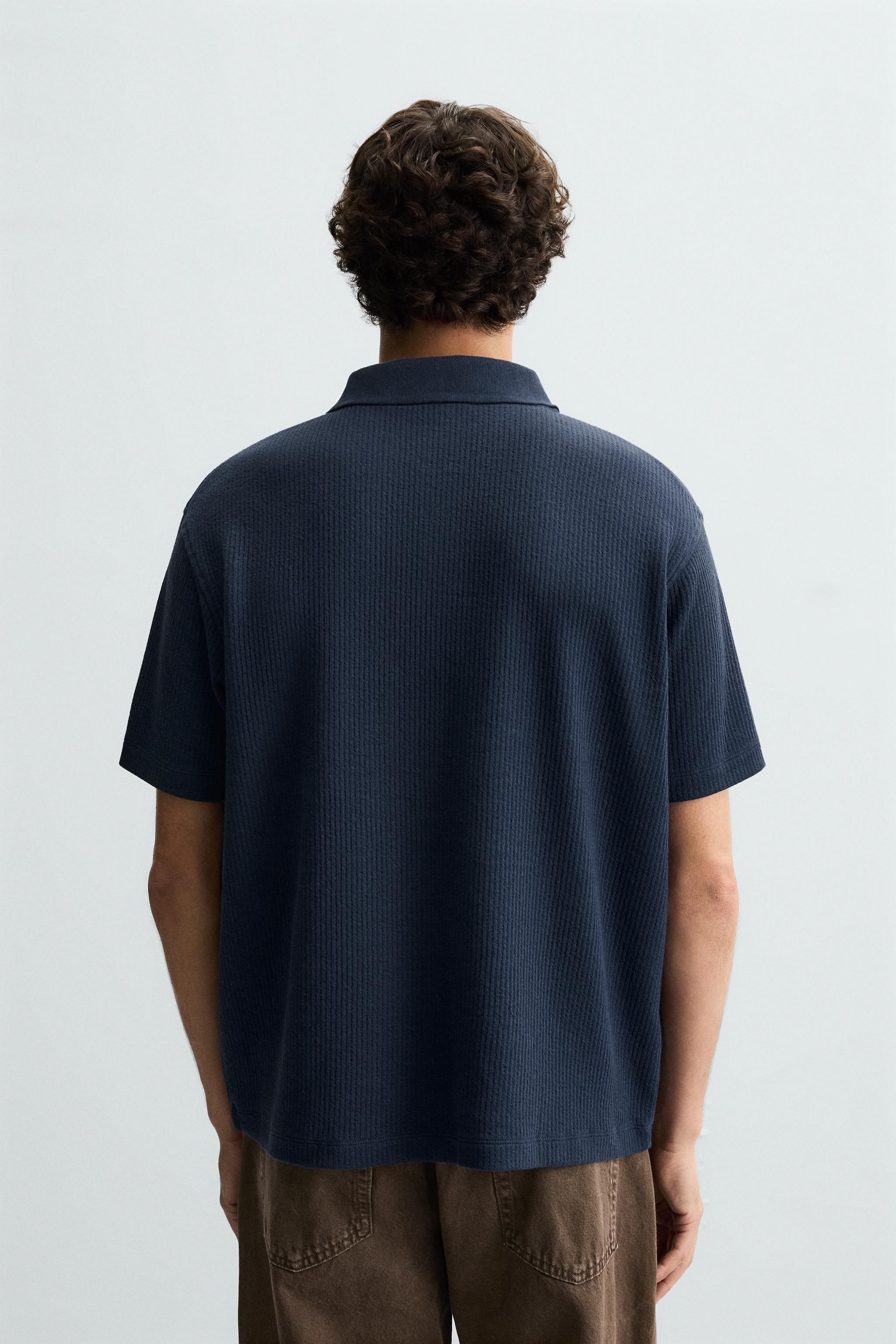 VERTICAL TEXTURED POLO SHIRT