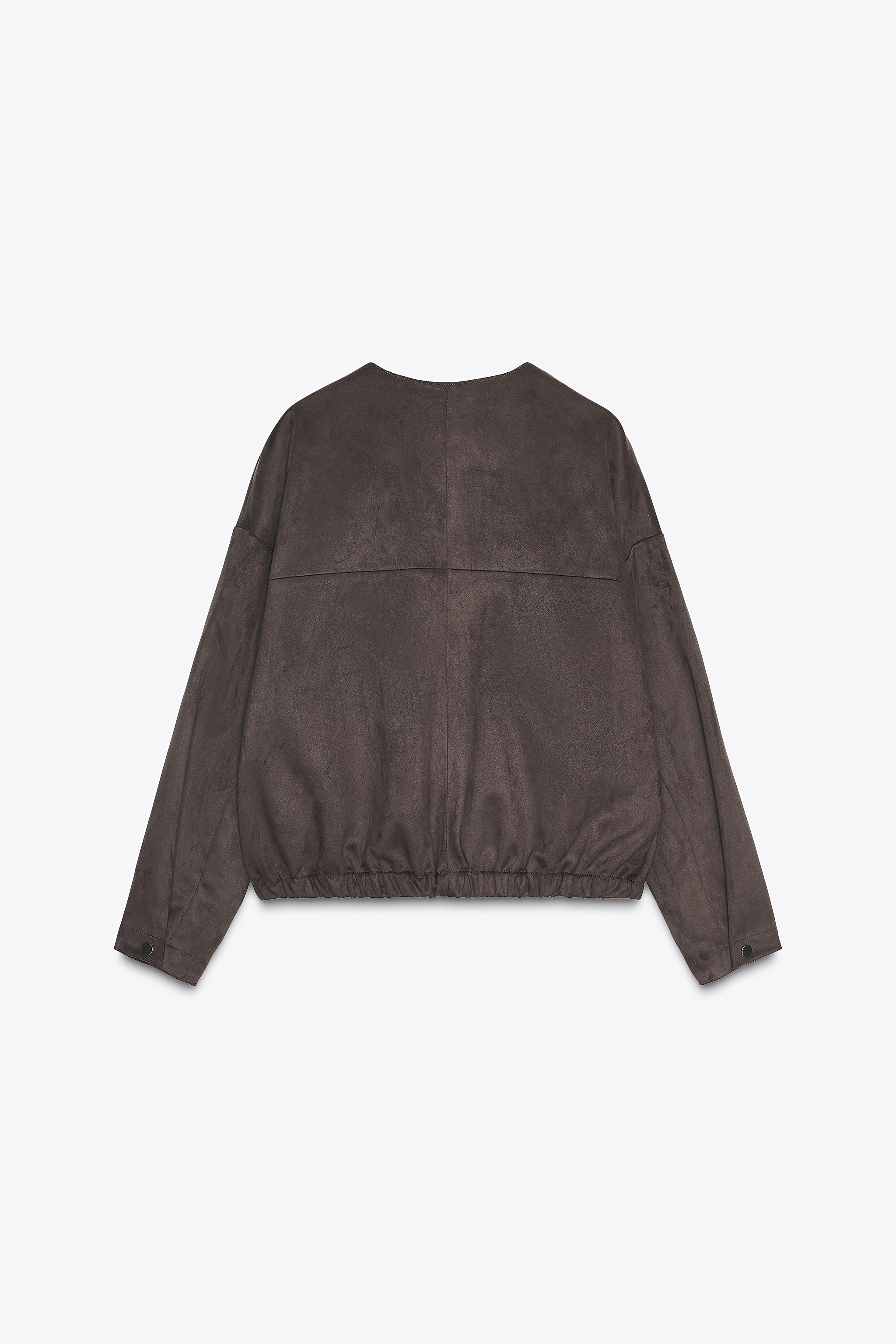 FAUX SUEDE BOMBER JACKET