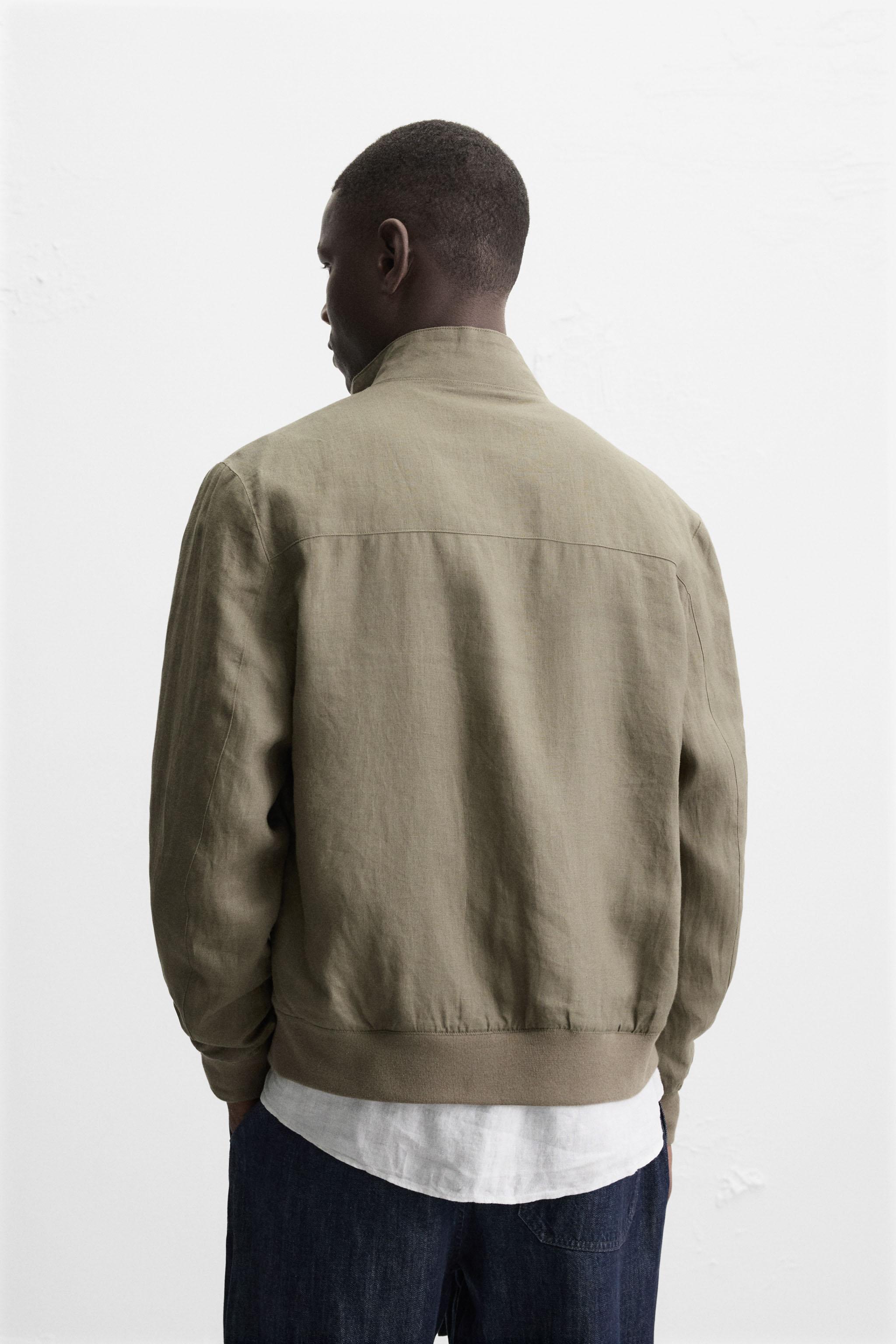 100% LINEN BOMBER JACKET