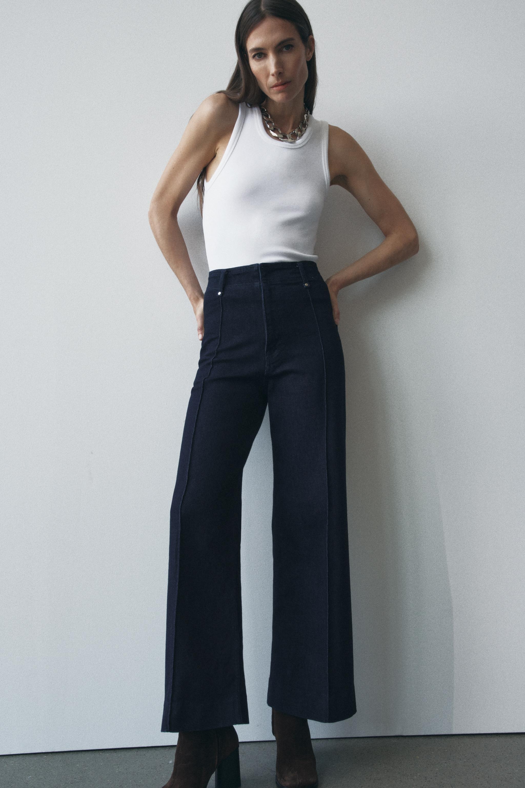ZW COLLECTION TAILORED WIDE LEG HI-RISE JEANS