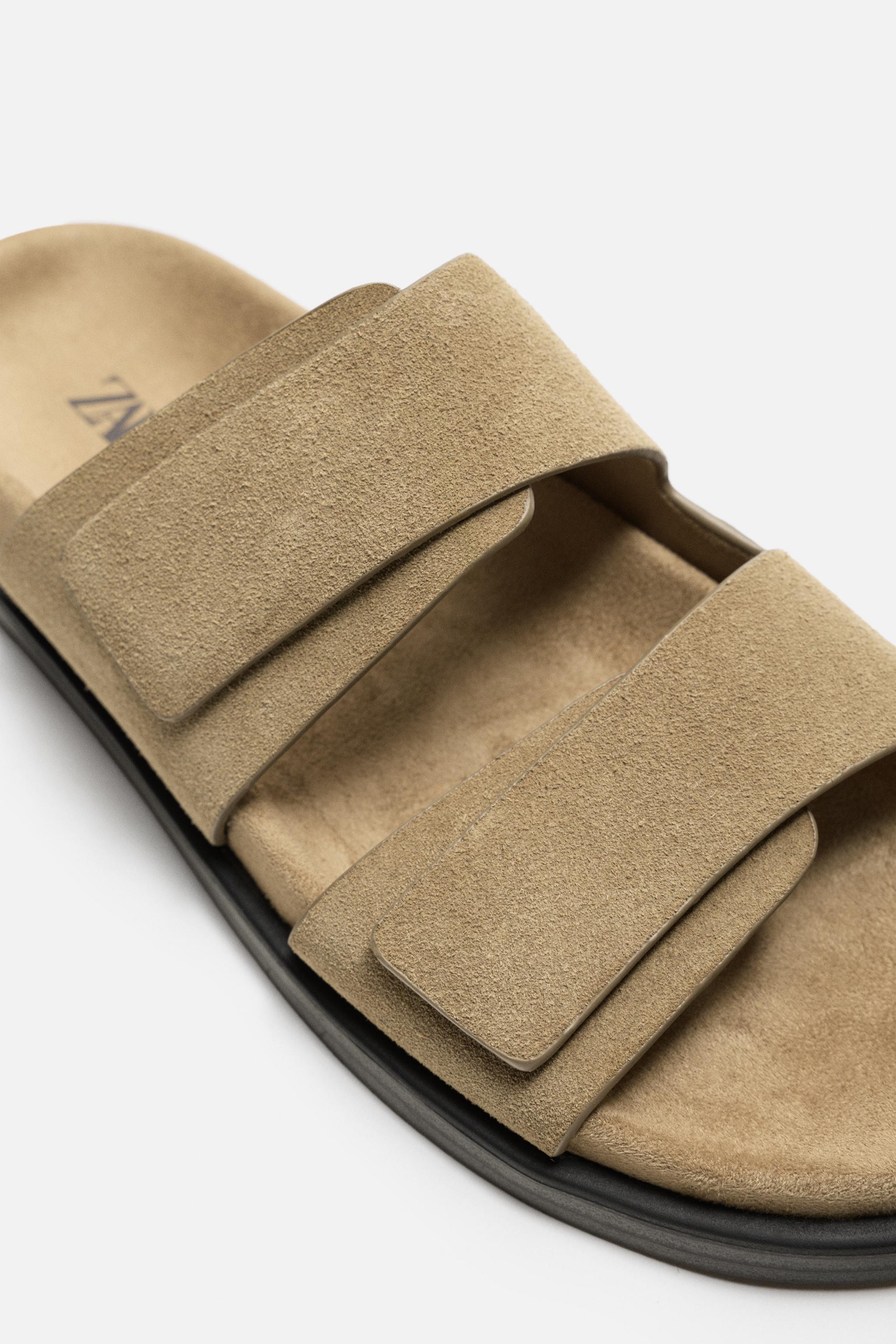 DOUBLE STRAP LEATHER SANDALS