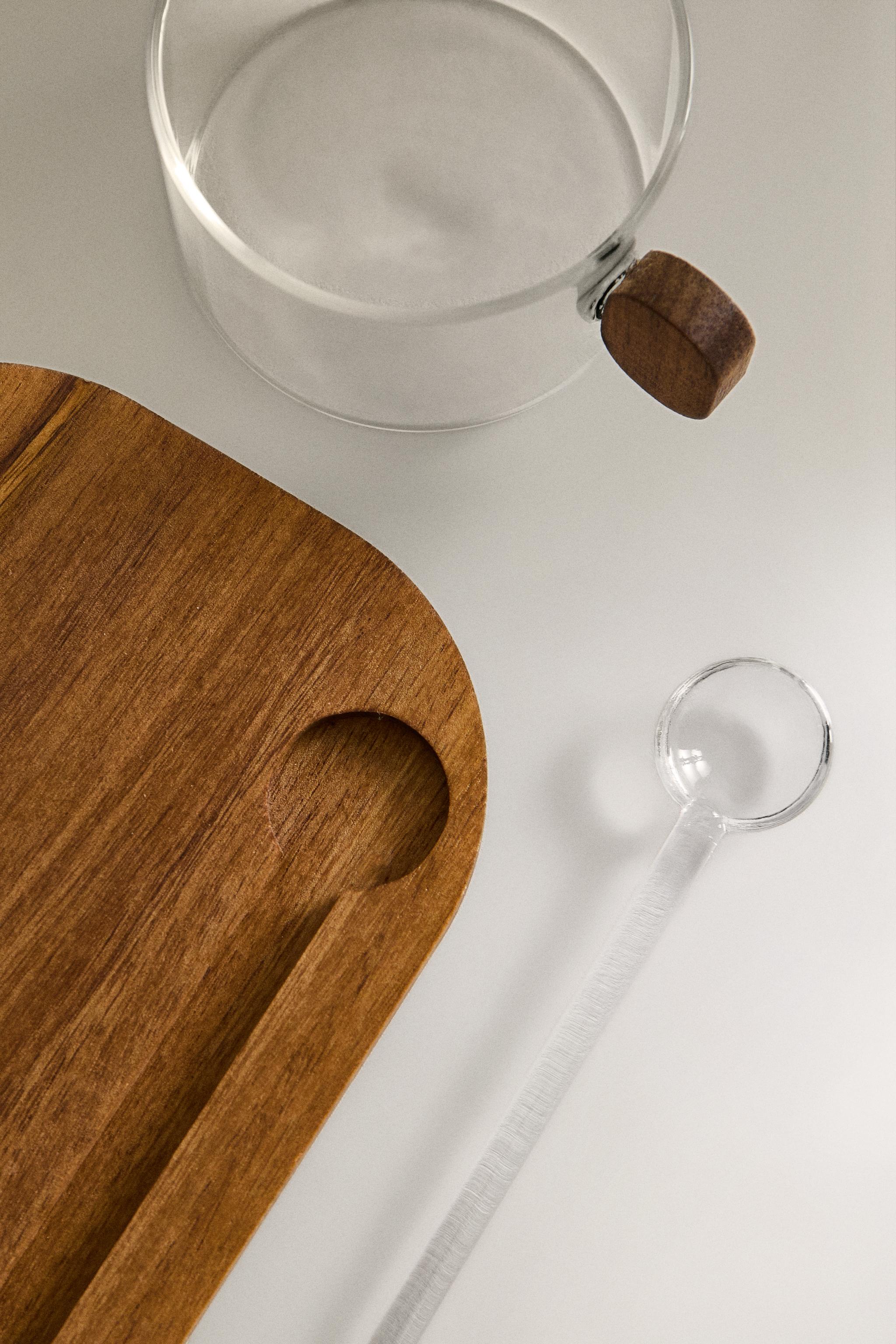 BOROSILICATE GLASS MUG WITH TRAY