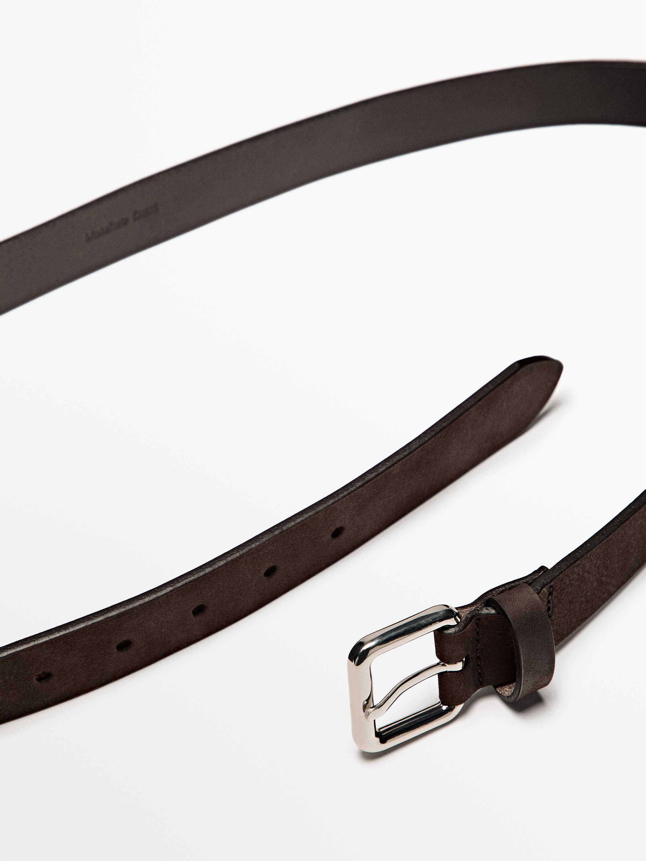 Nubuck leather belt