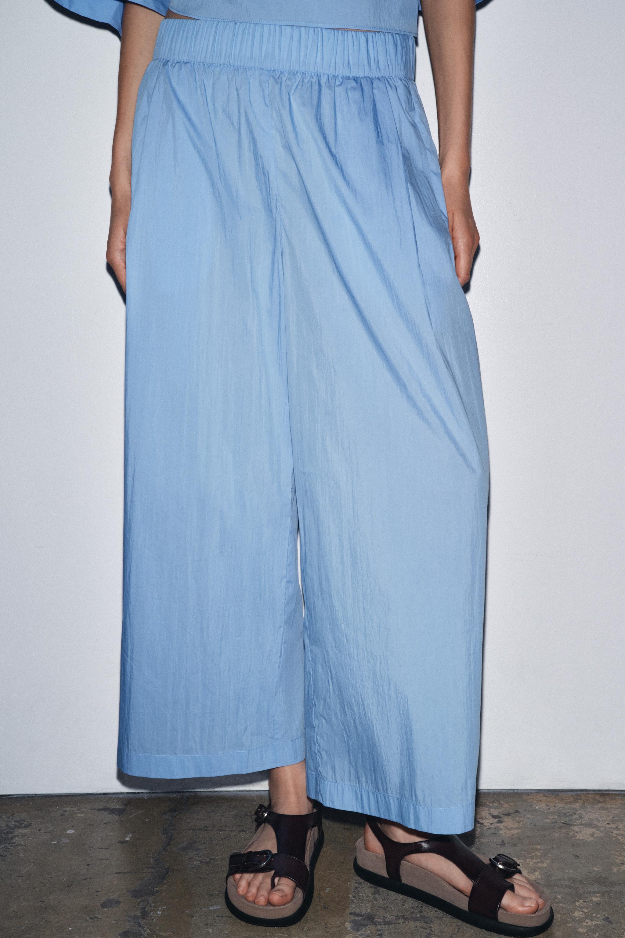 ZW COLLECTION POPLIN PLEATED PANTS