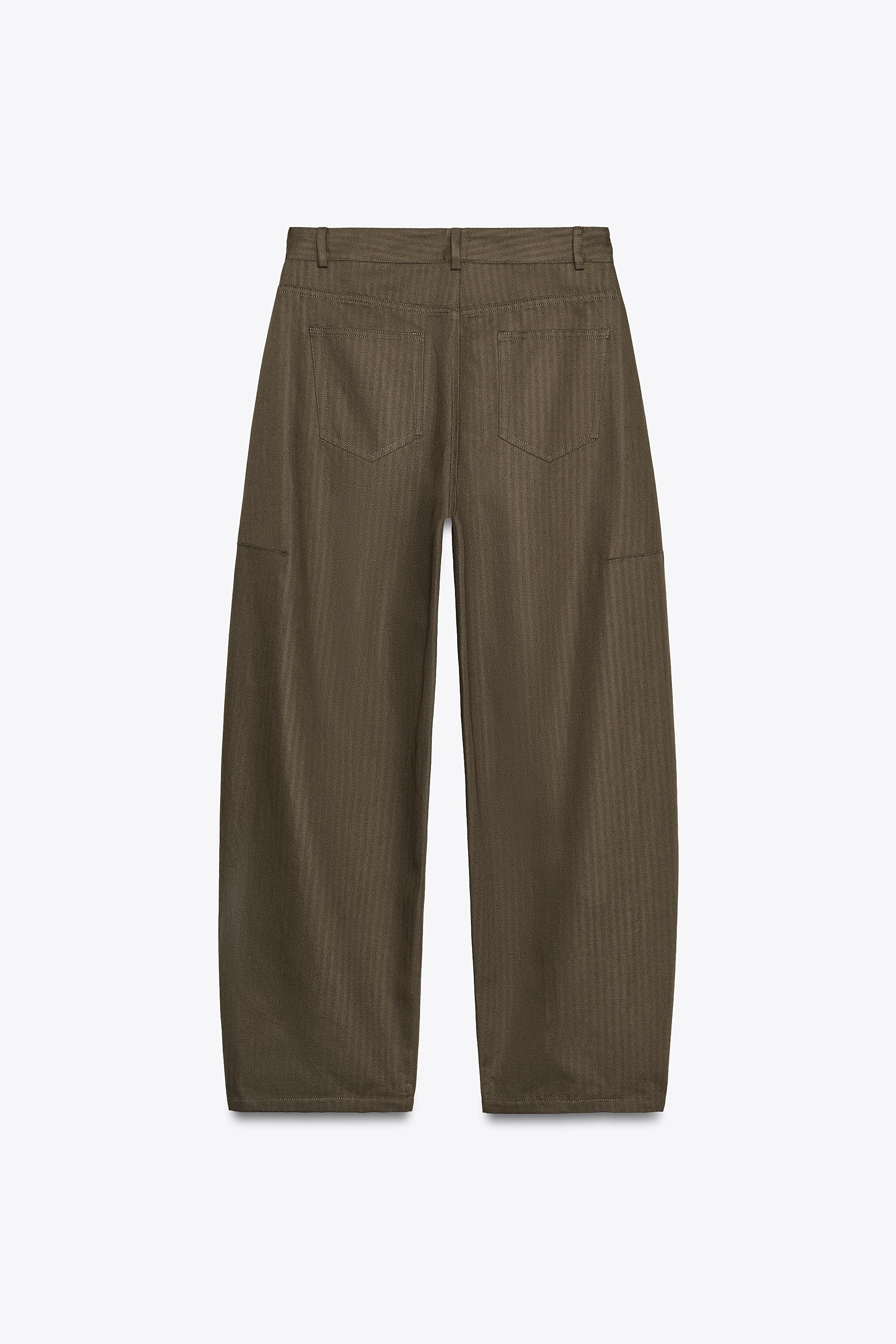 ZW COLLECTION HERRINGBONE WIDE-LEG PANTS