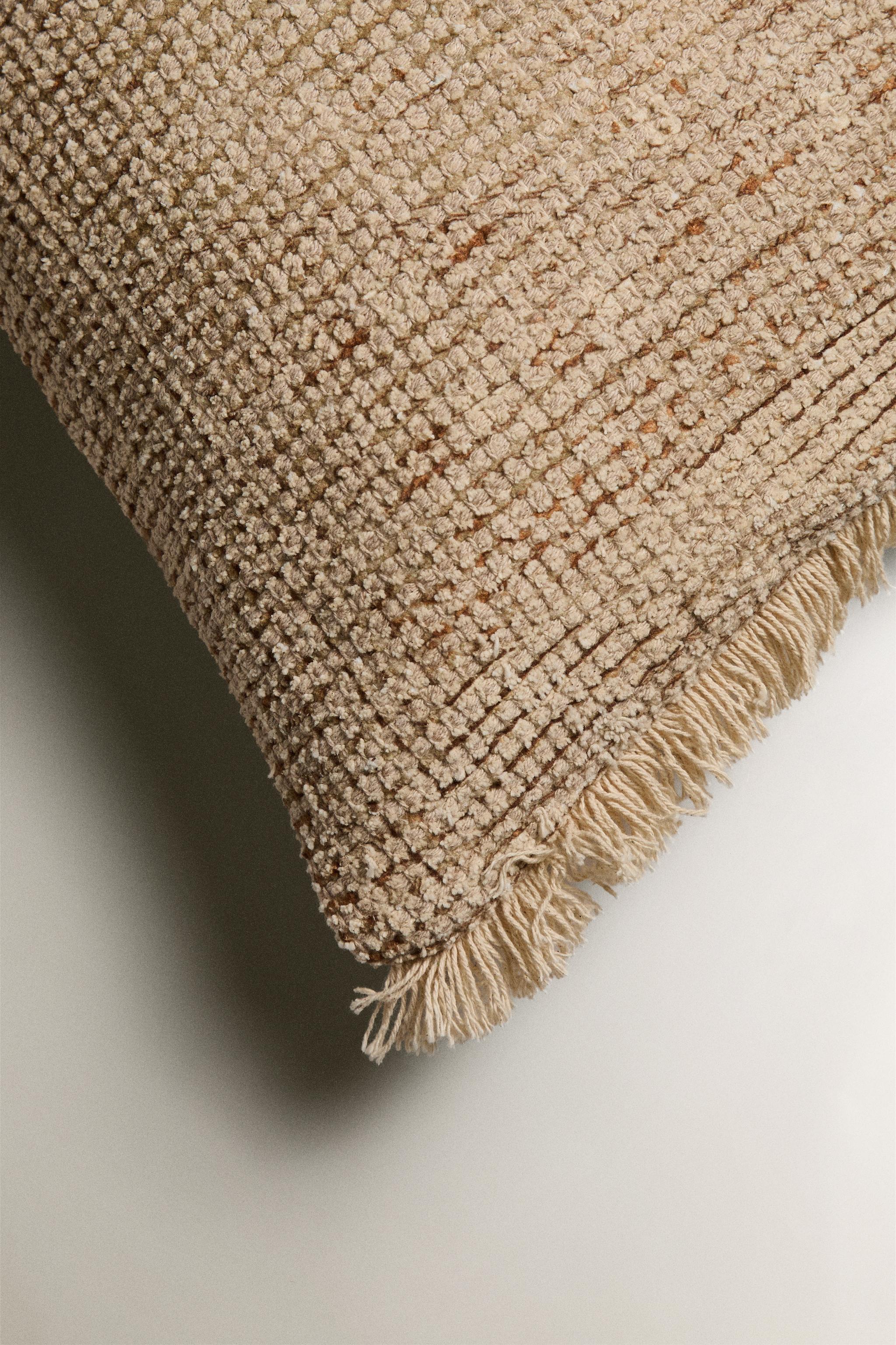 FRINGED THROW PILLOW COVER