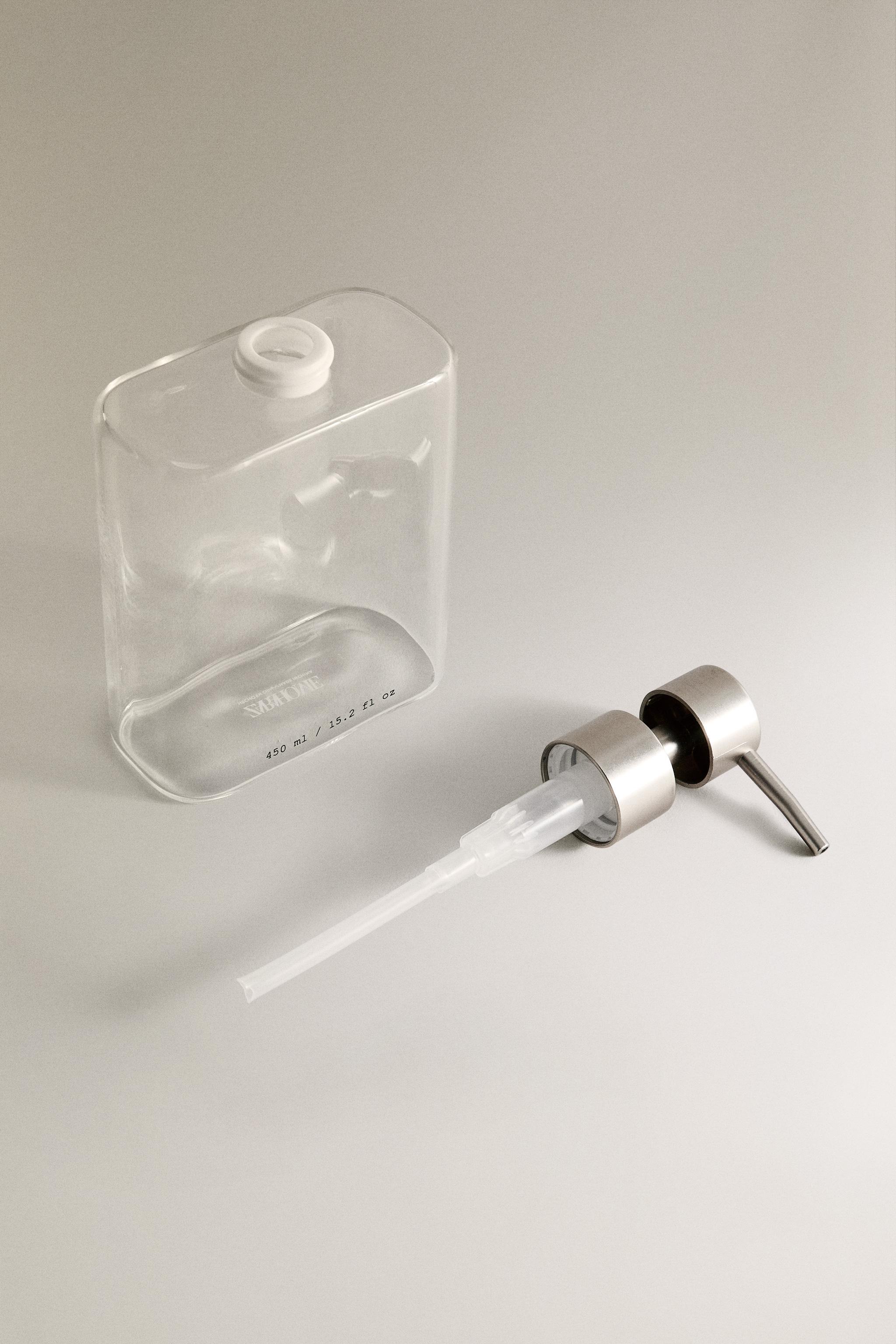 BOROSILICATE GLASS SOAP DISPENSER WITH LETTERS