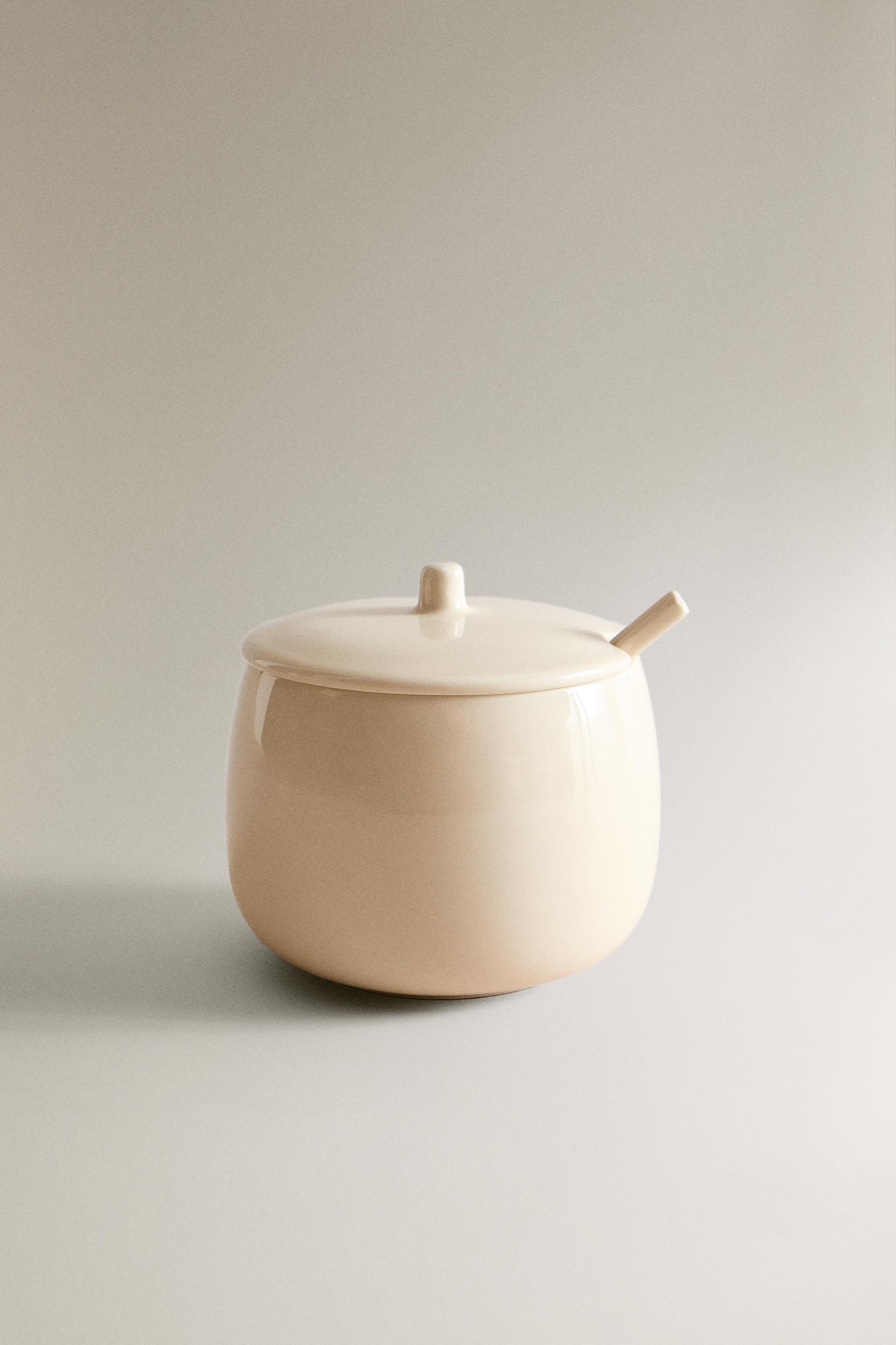 PLAIN SPOON STONEWARE SUGAR BOWL