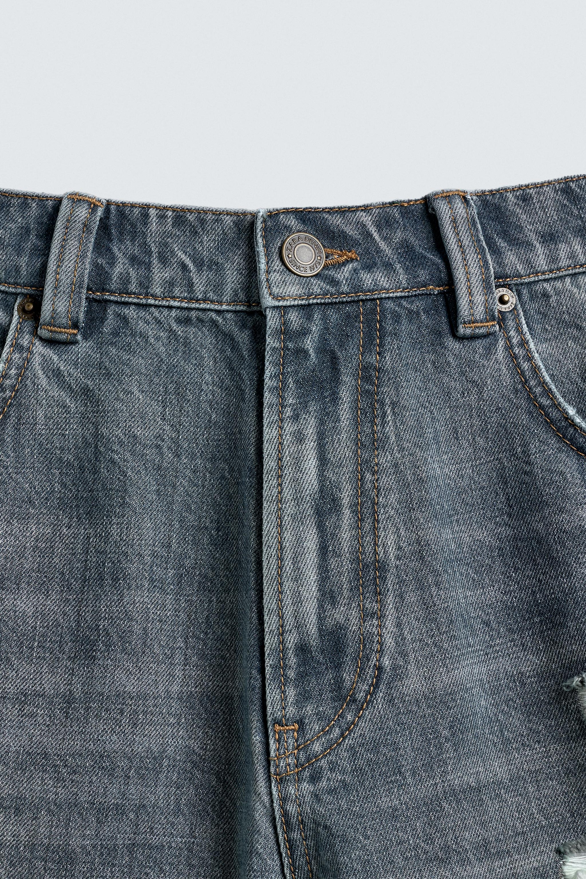 RIPPED DENIM BERMUDA SHORTS