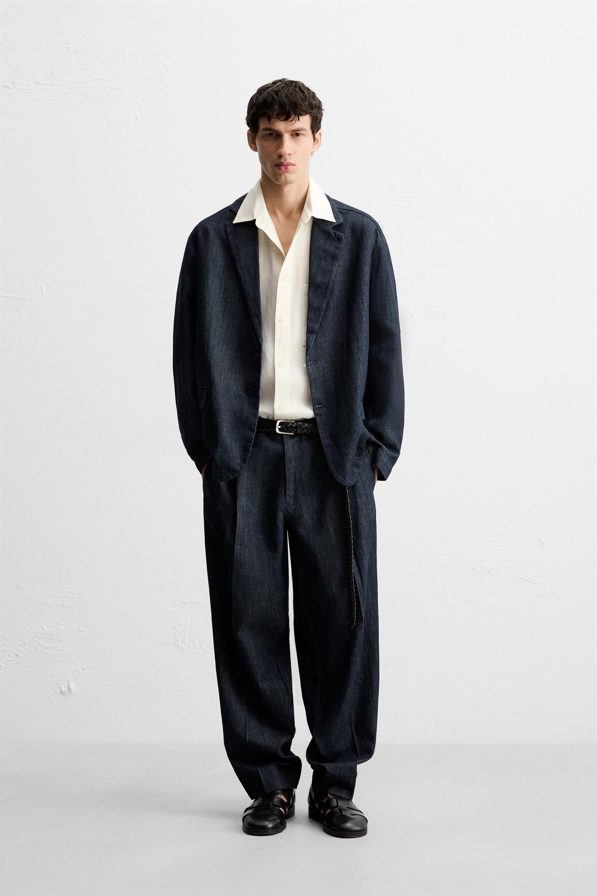 RELAXED FIT DENIM BLAZER