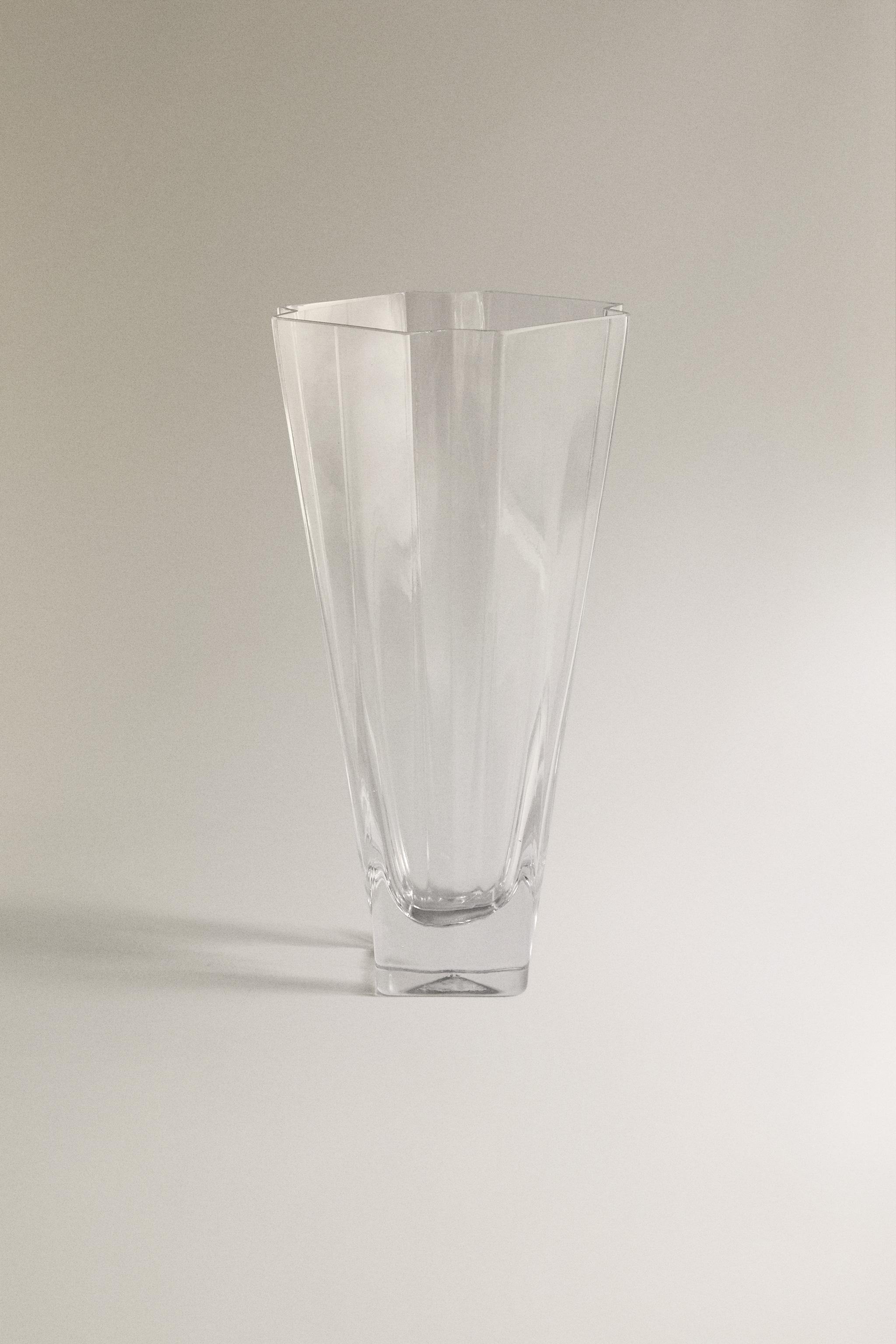 FACETED GLASS VASE