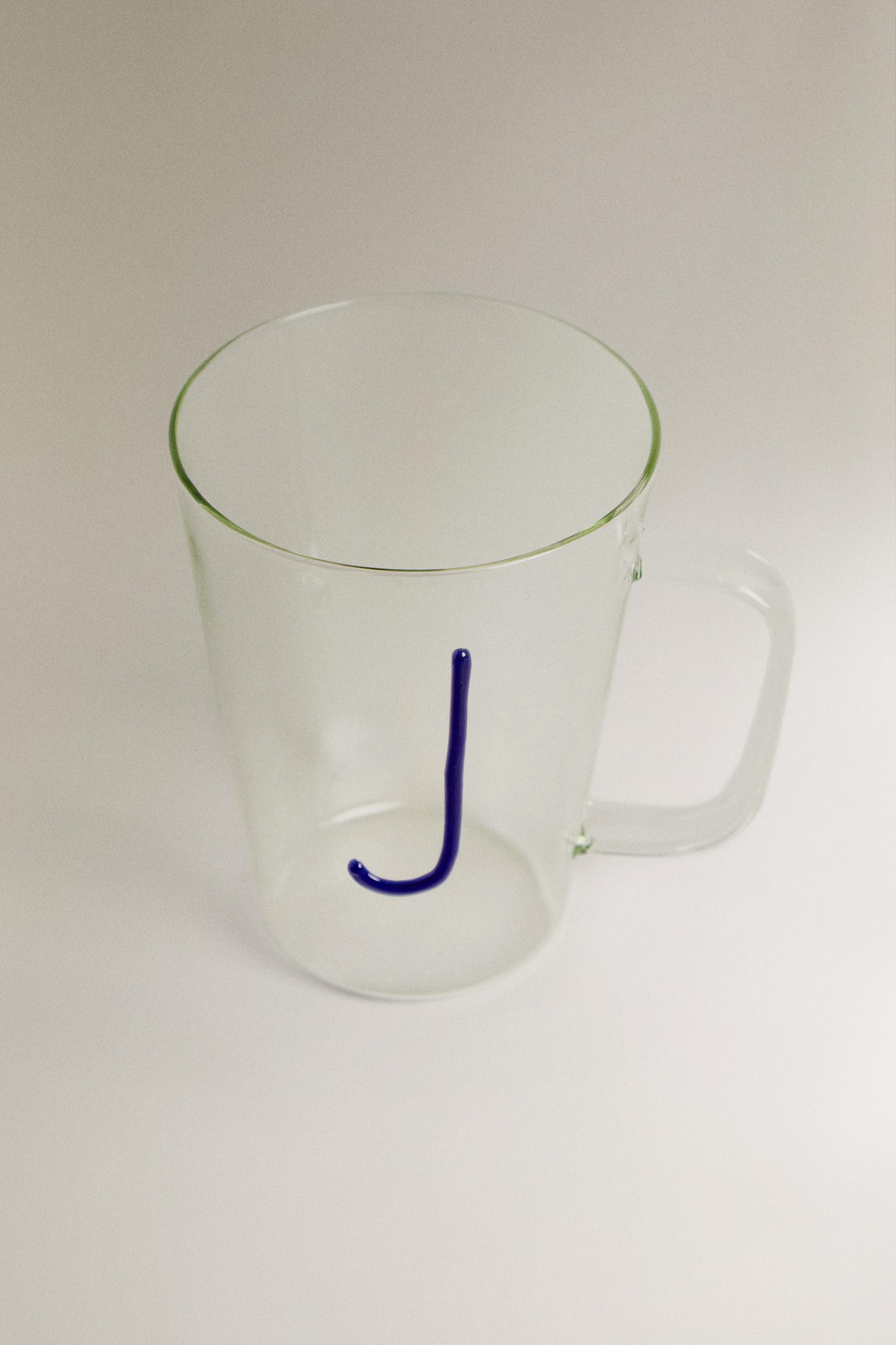 BOROSILICATE MUG WITH INITIAL J