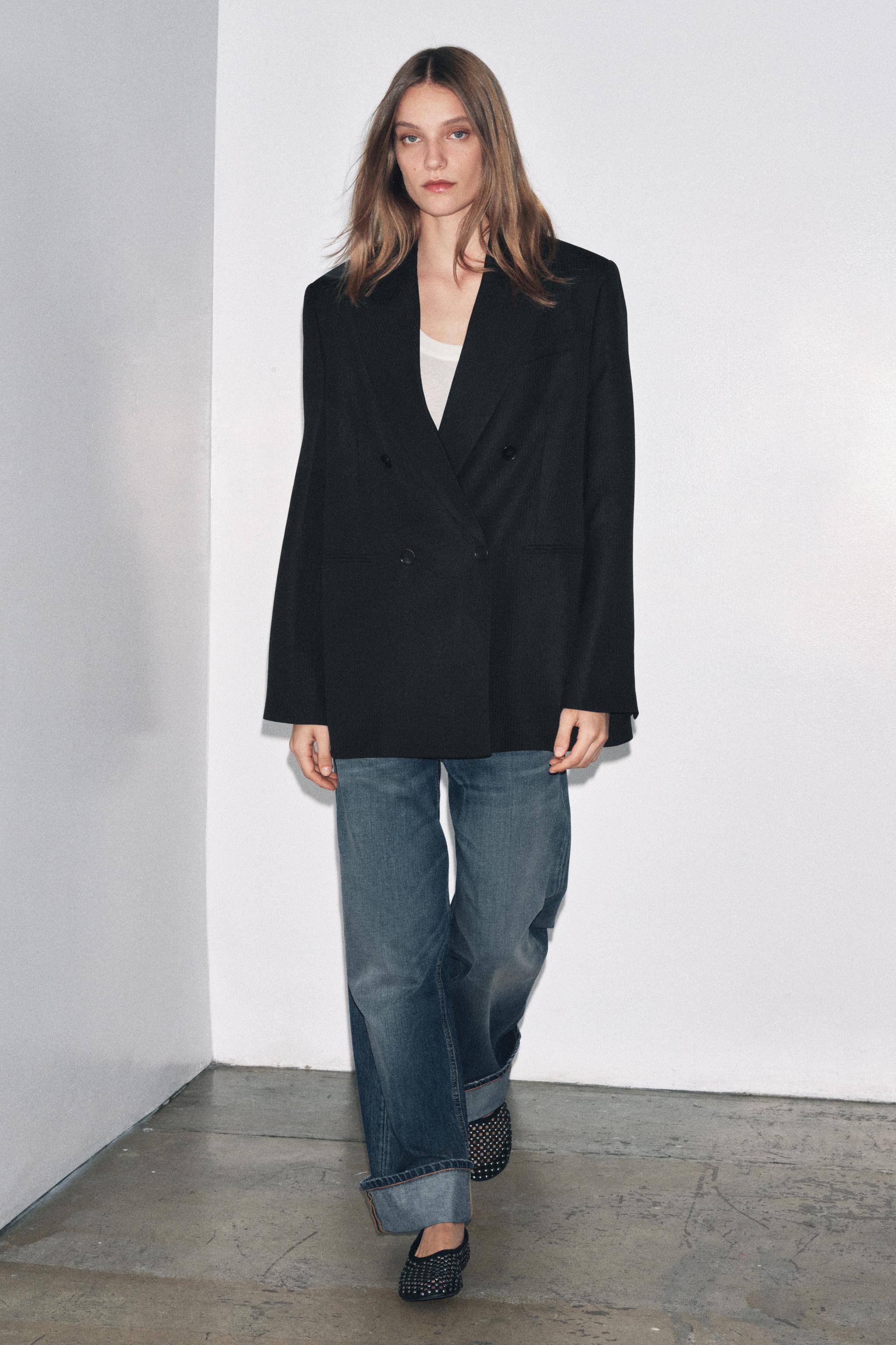 ZW COLLECTION LIMITED EDITION STRIPED WOOL BLEND BLAZER