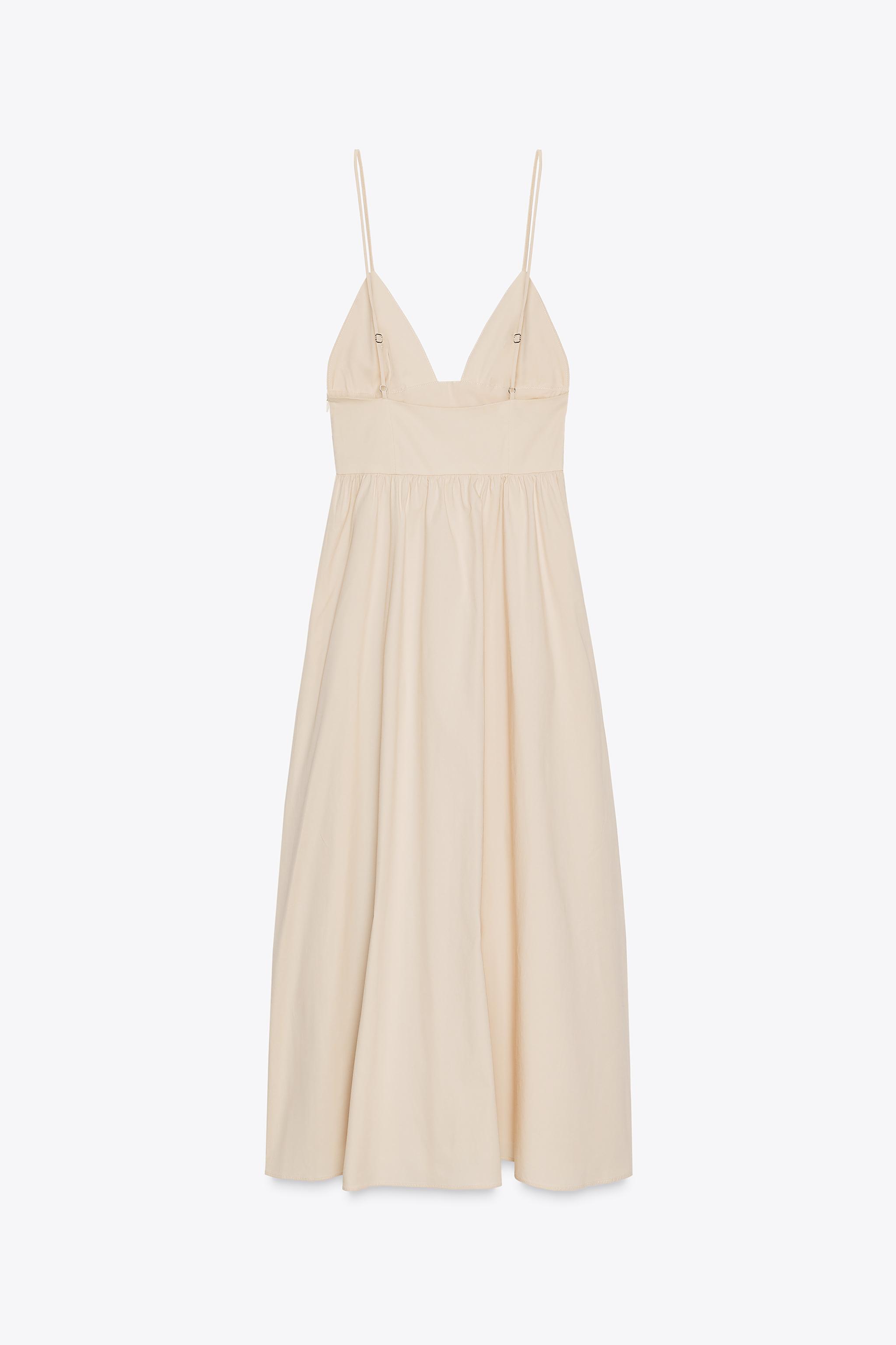POPLIN MIDI DRESS
