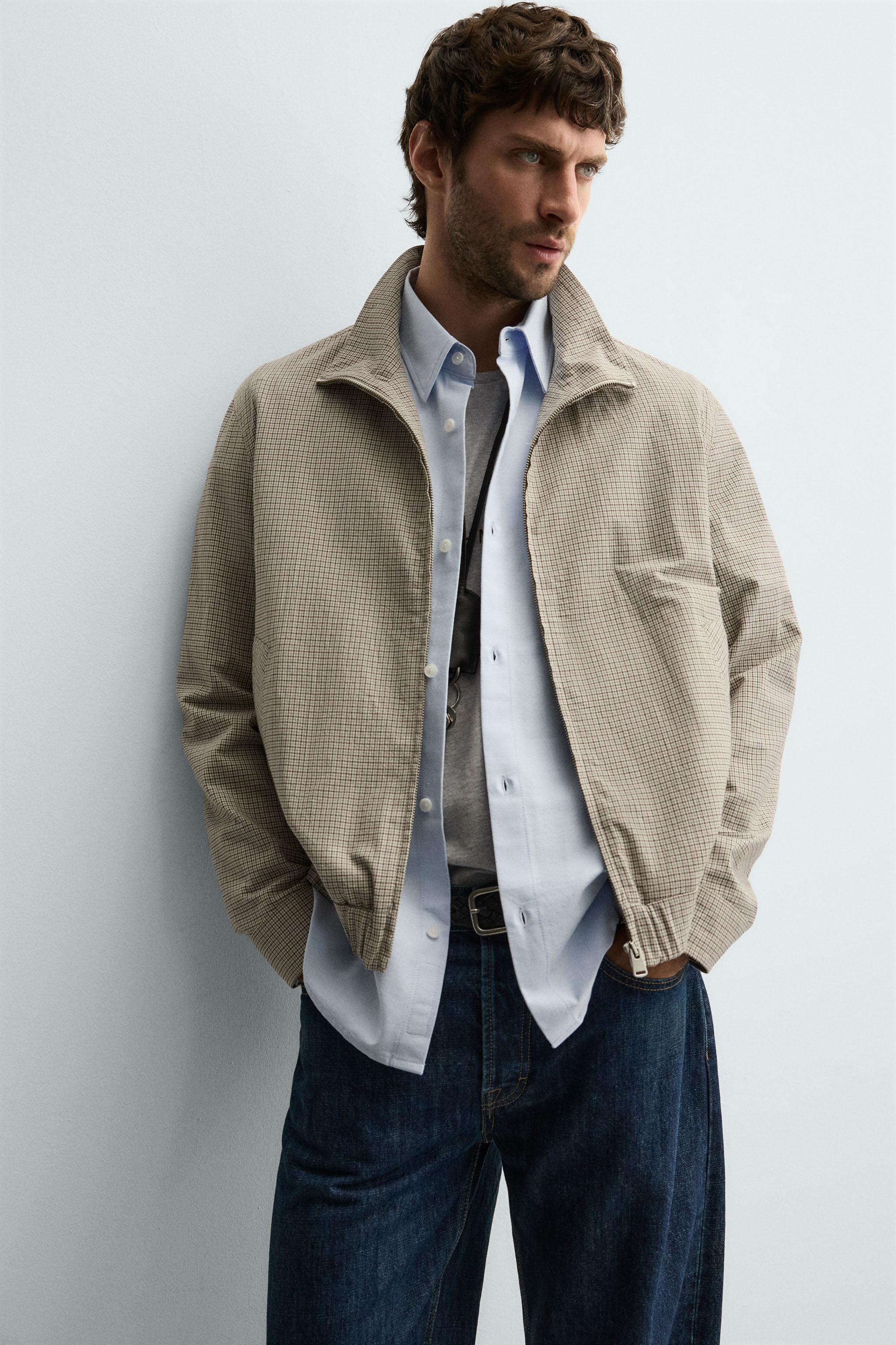 TEXTURED PLAID JACKET