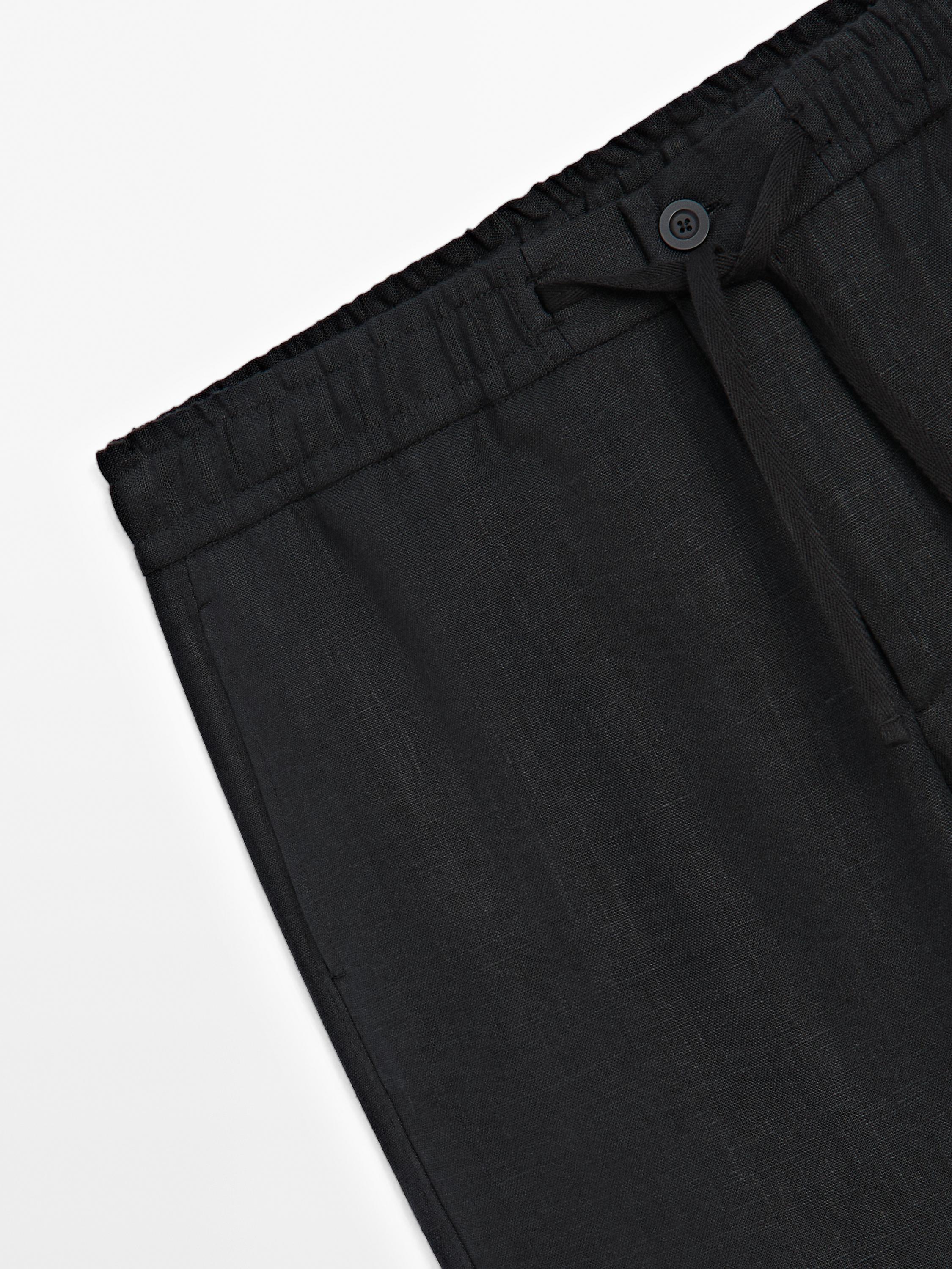 100% linen jogger fit trousers