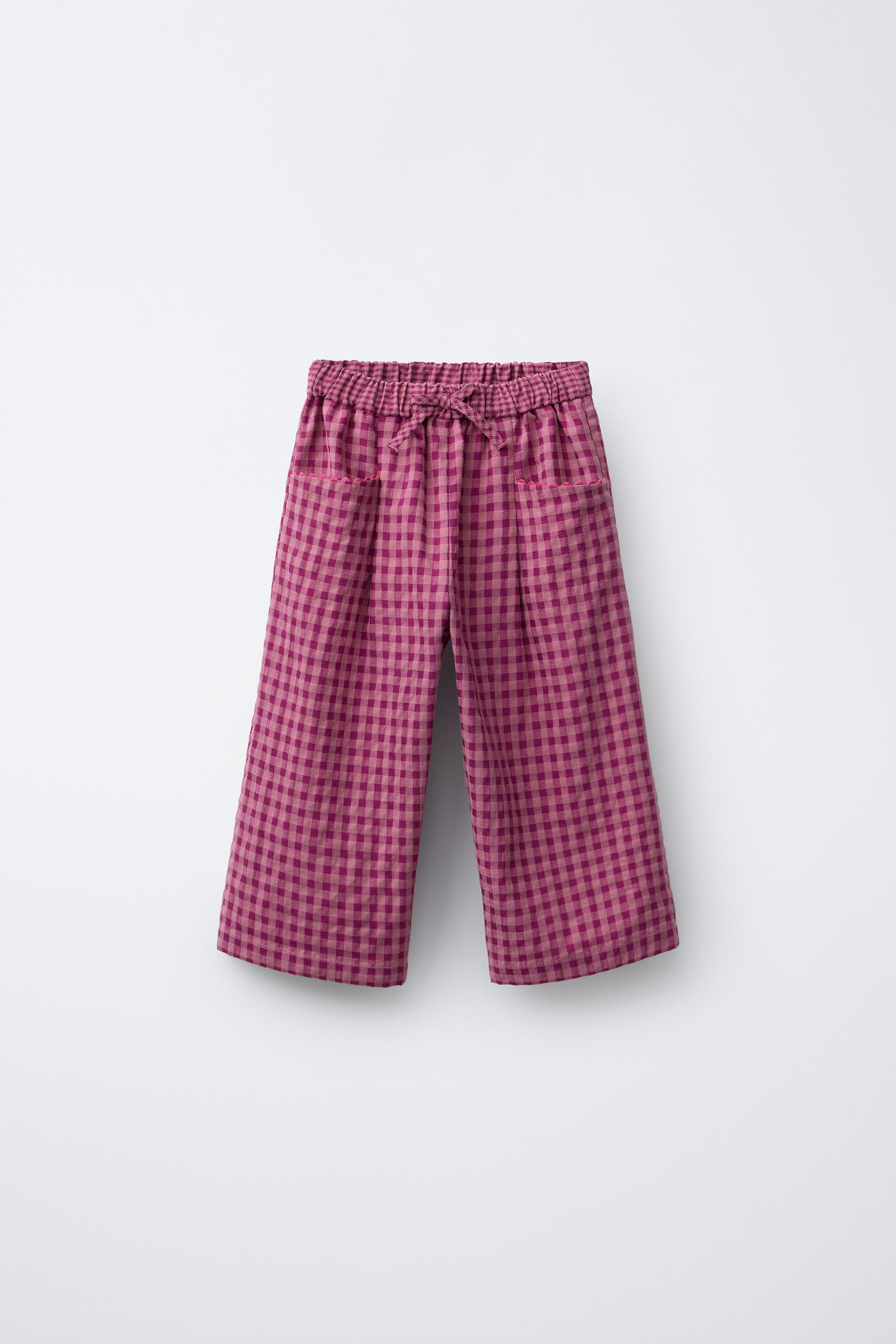 VICHY CHECK STRAIGHT-LEG PANTS