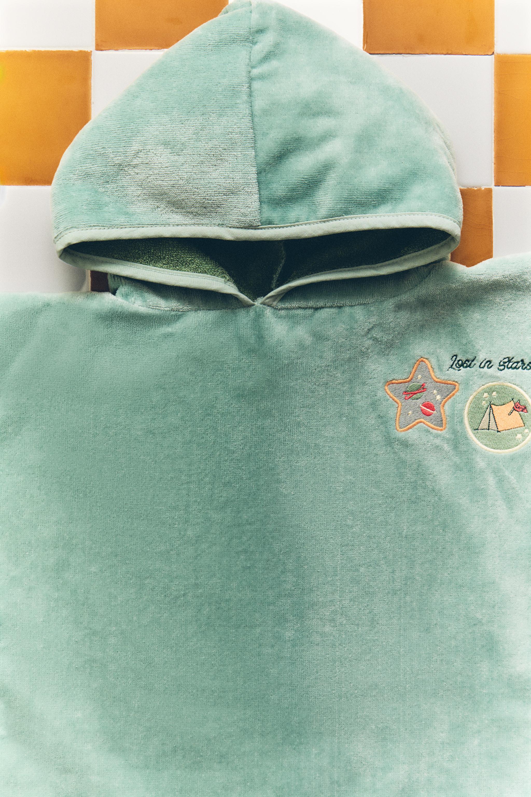 CHILDREN'S VELOUR SPACE PONCHO