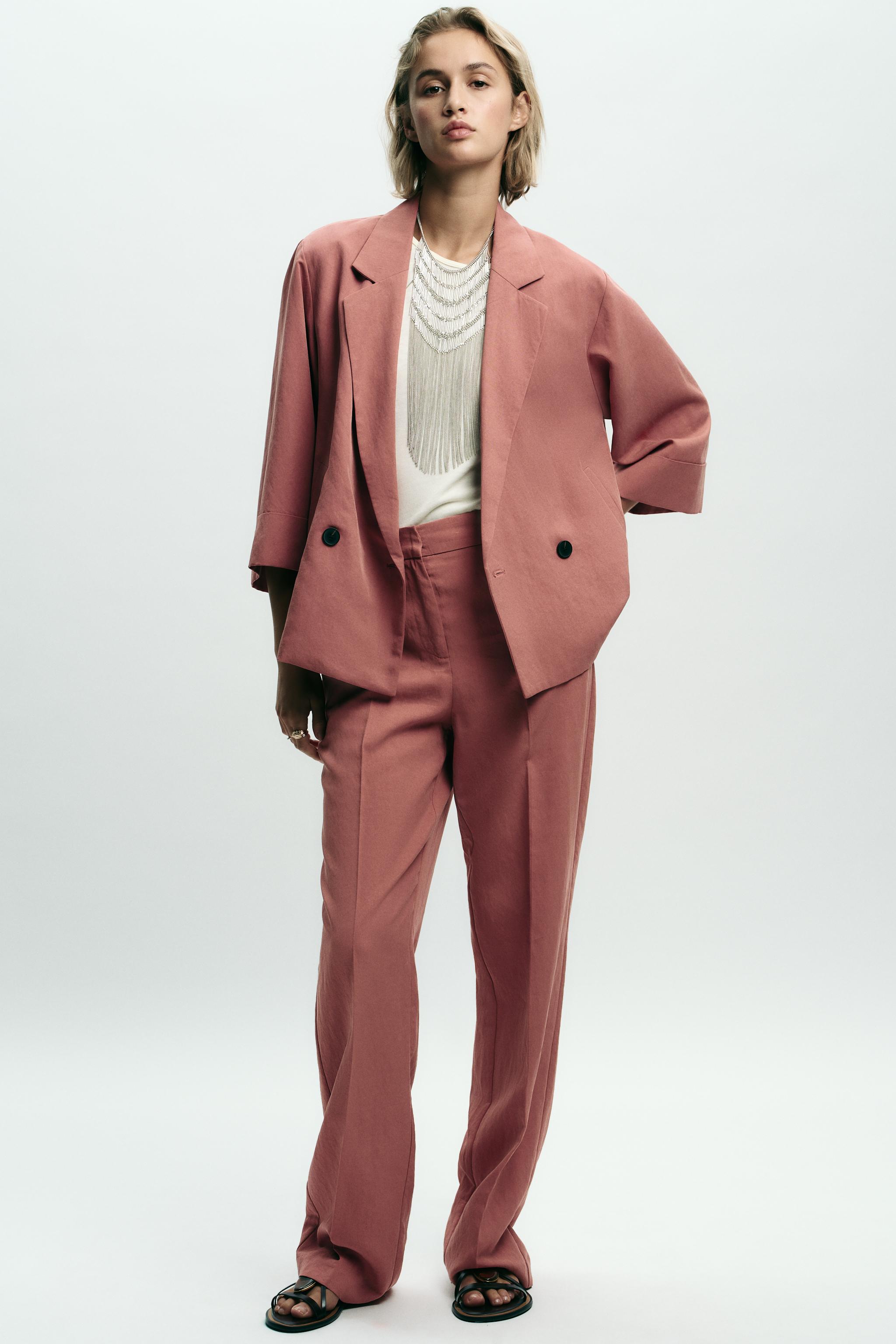 DOUBLE-BREASTED FRENCH SLEEVE BLAZER