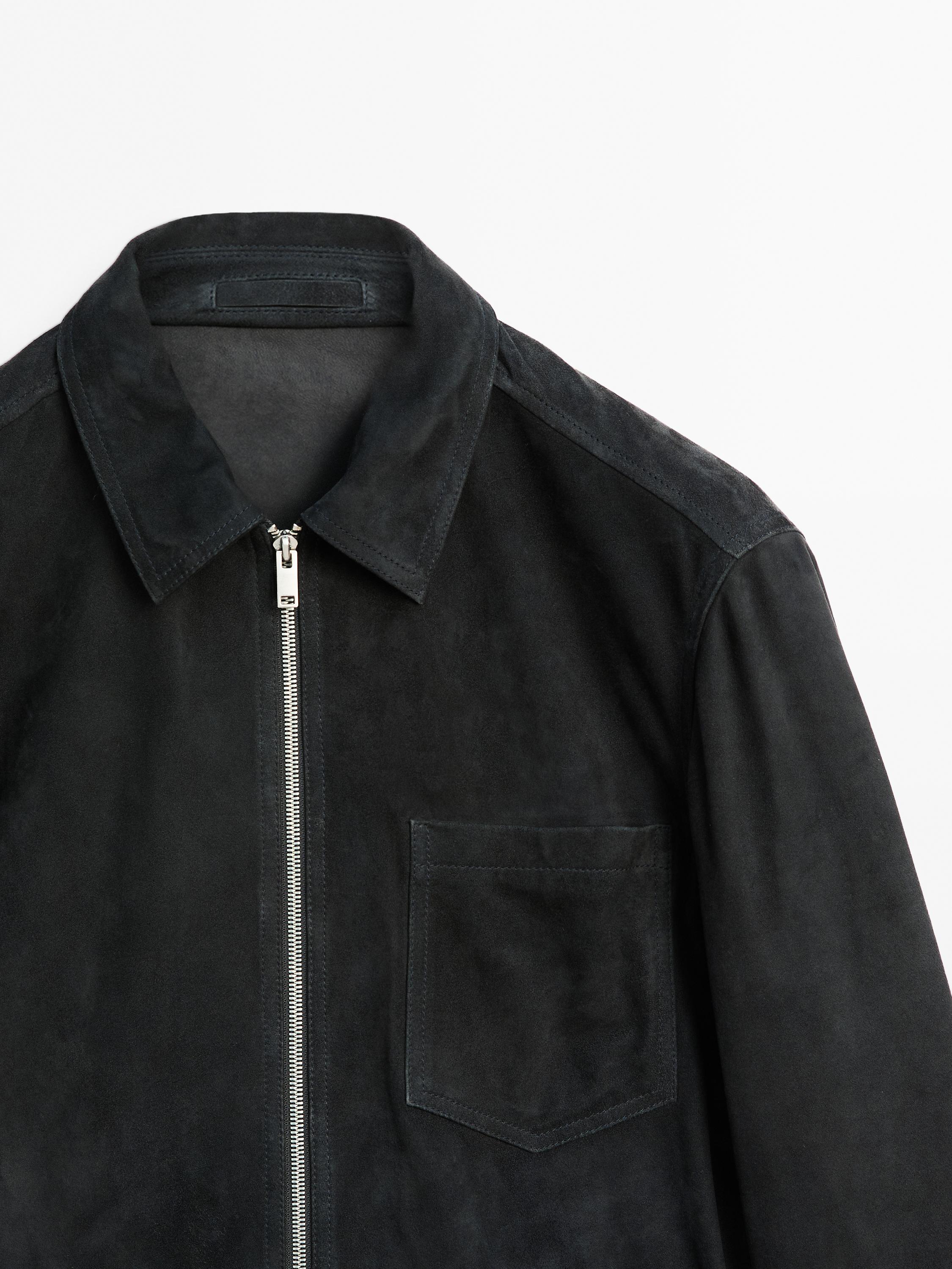 Suede leather jacket