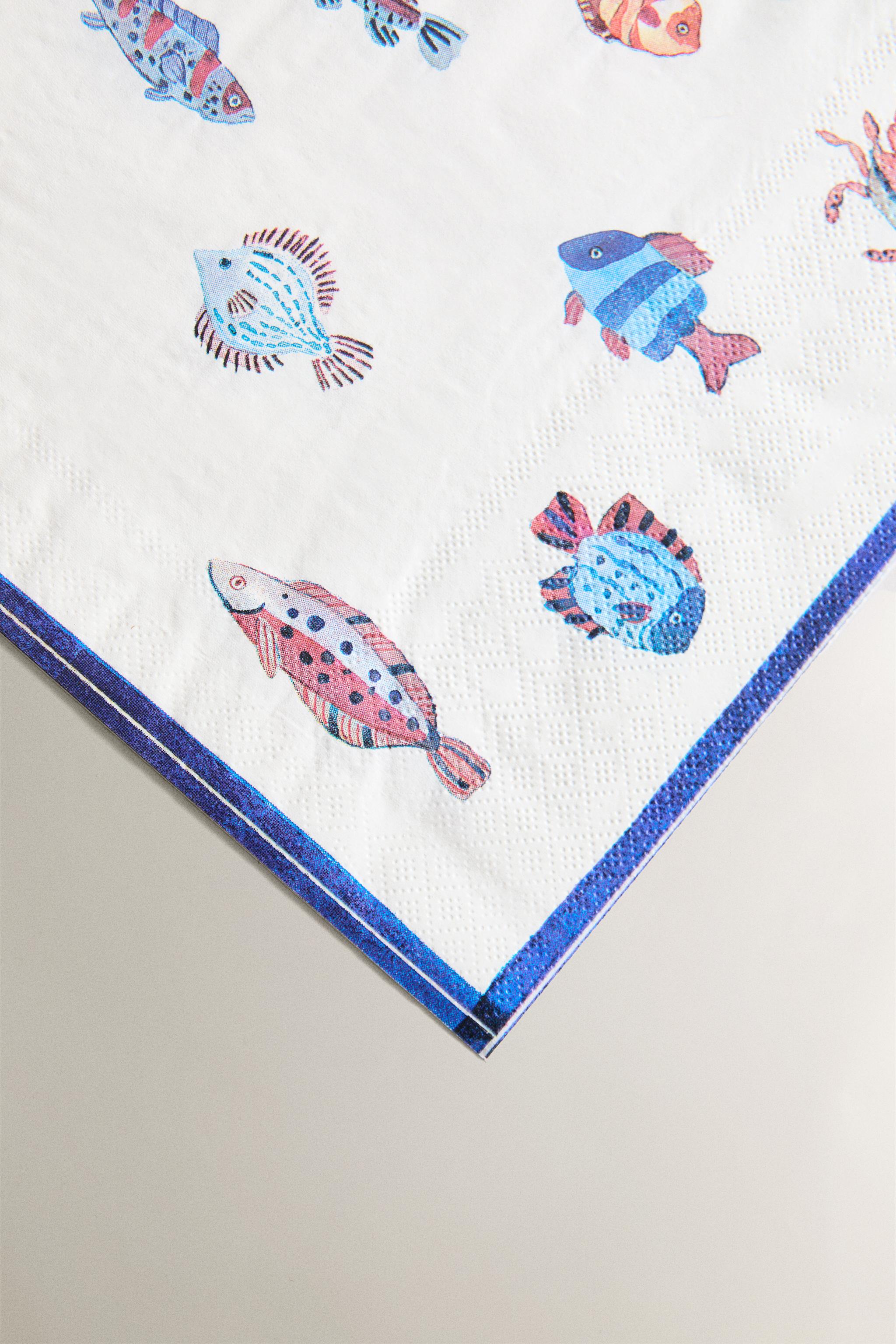 SET OF 20 FISH PAPER NAPKINS (SET OF 20)