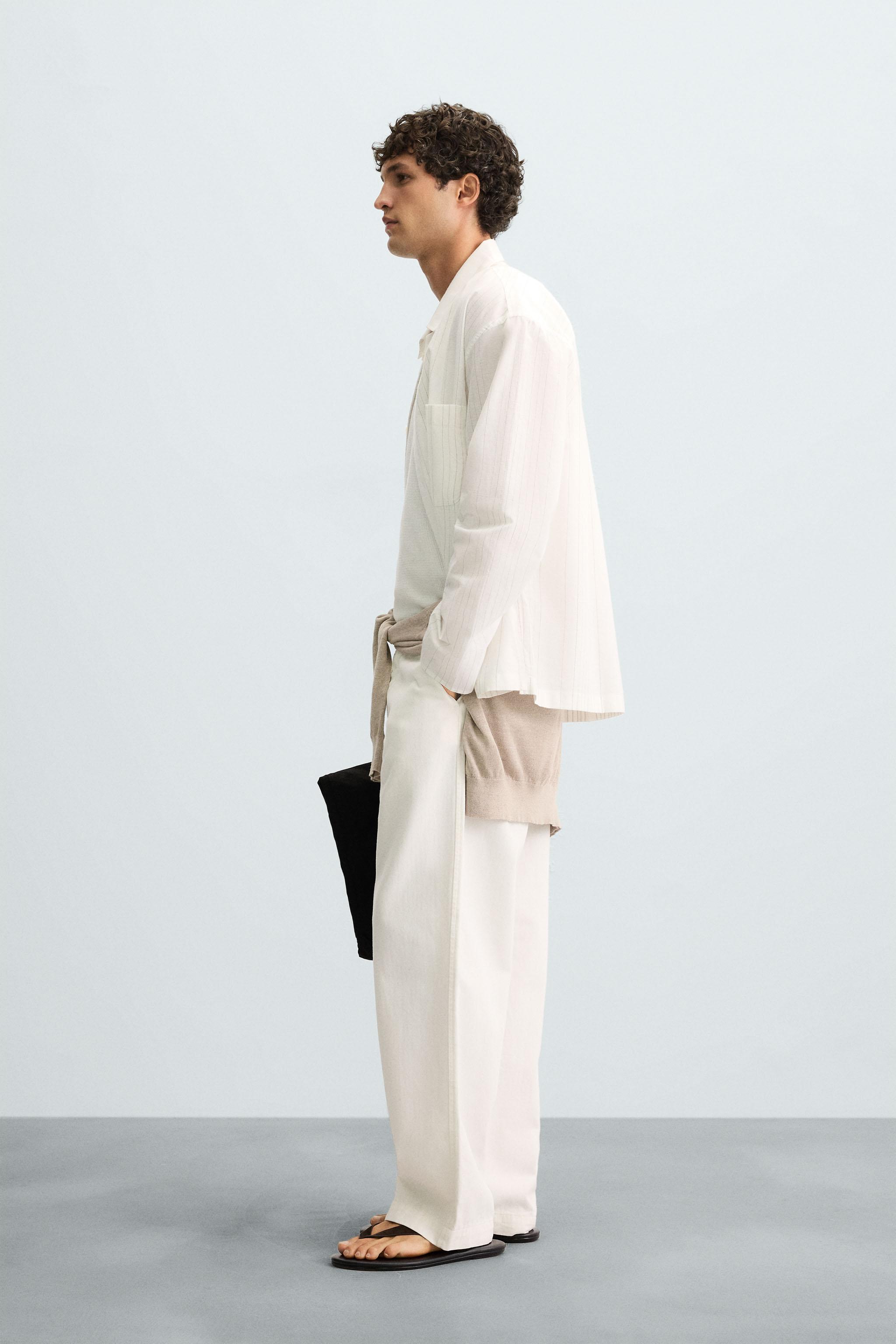 TEXTURED WEAVE STRIPED SHIRT