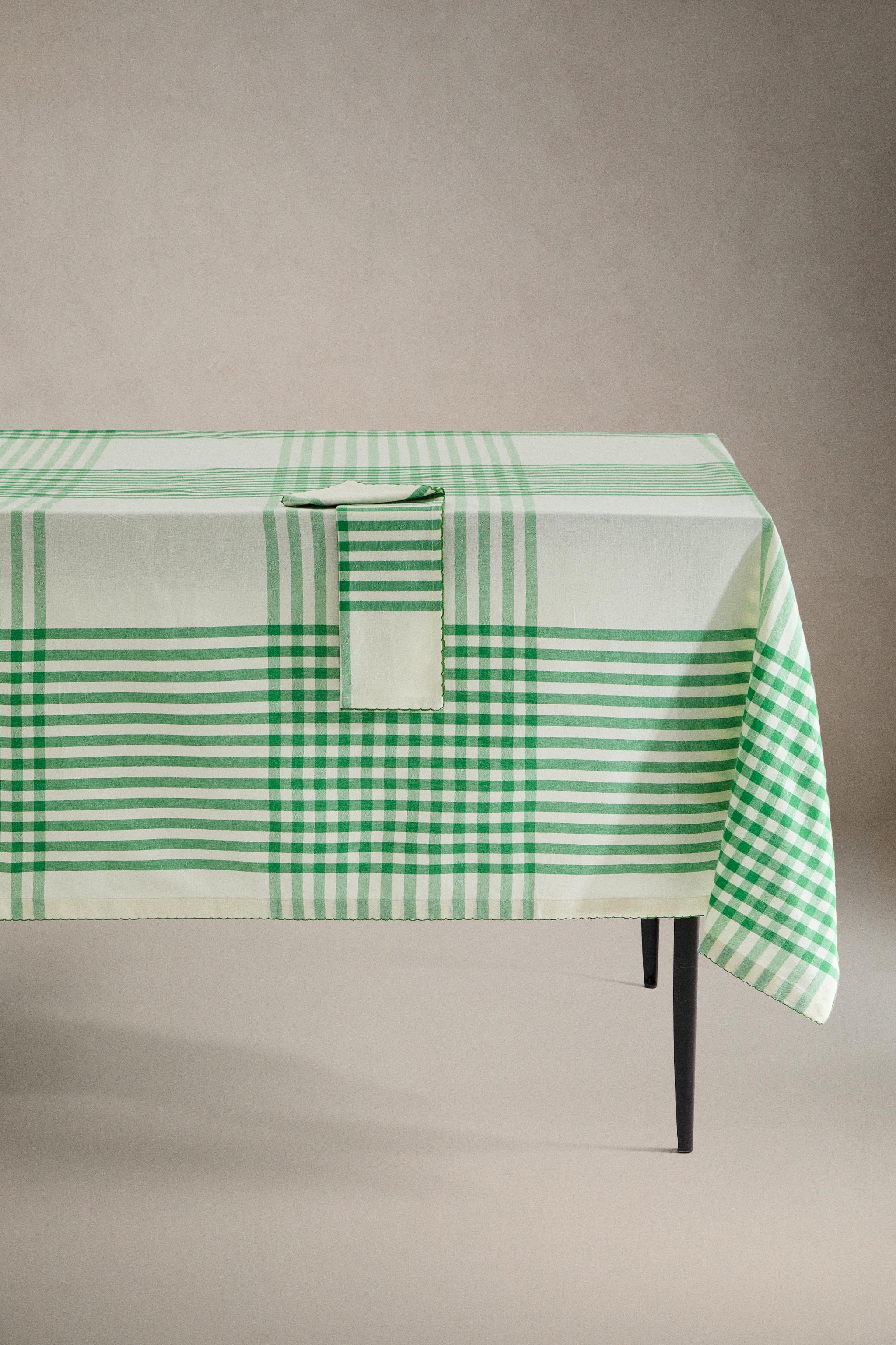 DYED COTTON CHECK TABLECLOTH