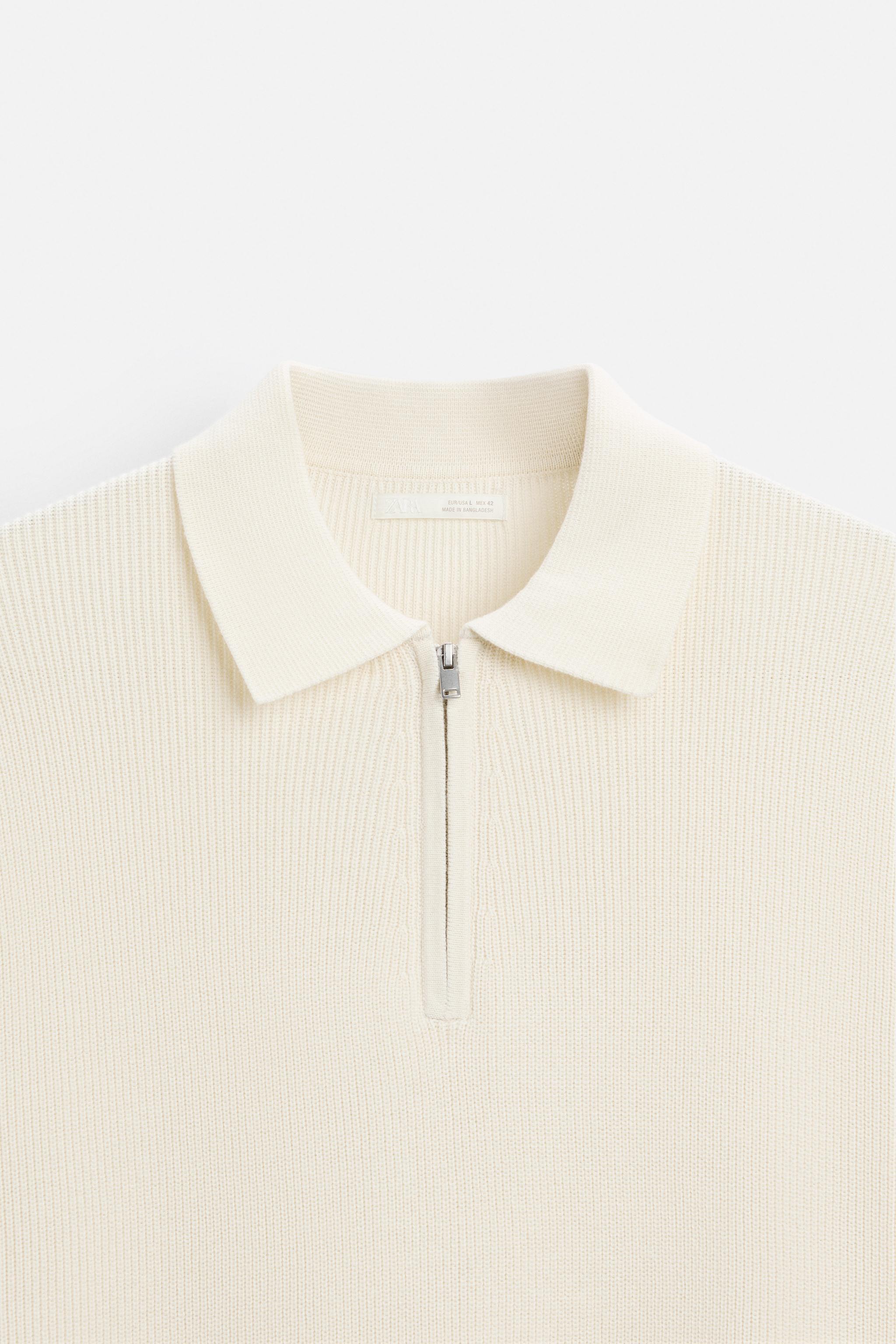 PURL KNIT ZIPPER POLO SHIRT