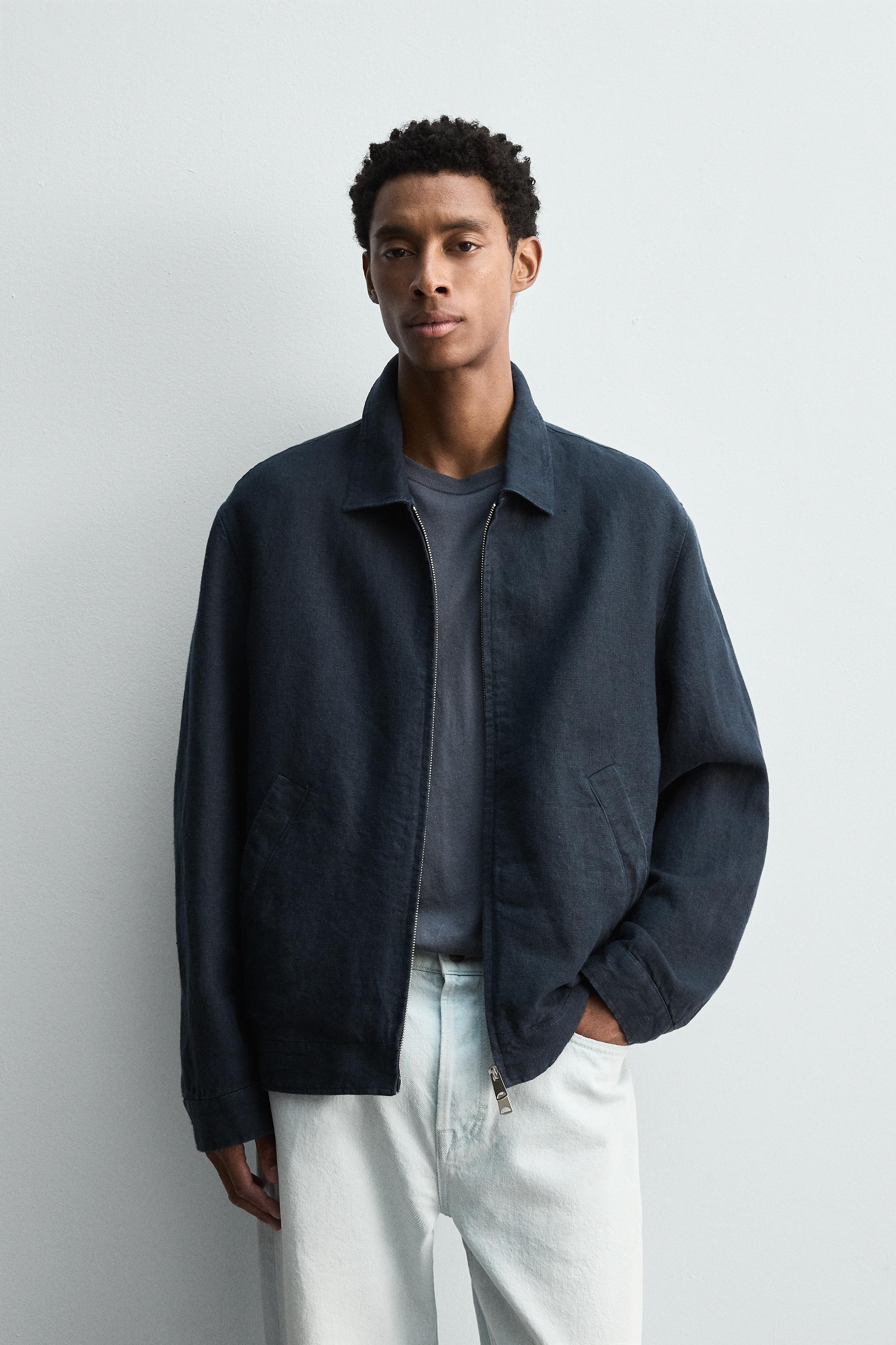 100% LINEN REGULAR FIT JACKET