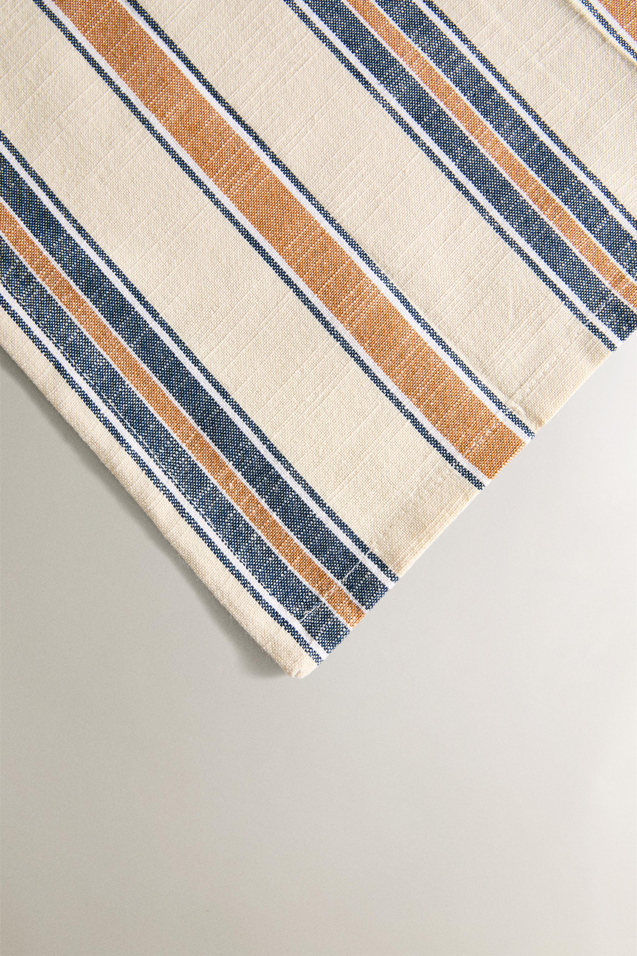 SET OF DYED THREAD STRIPED NAPKINS (SET OF 2)
