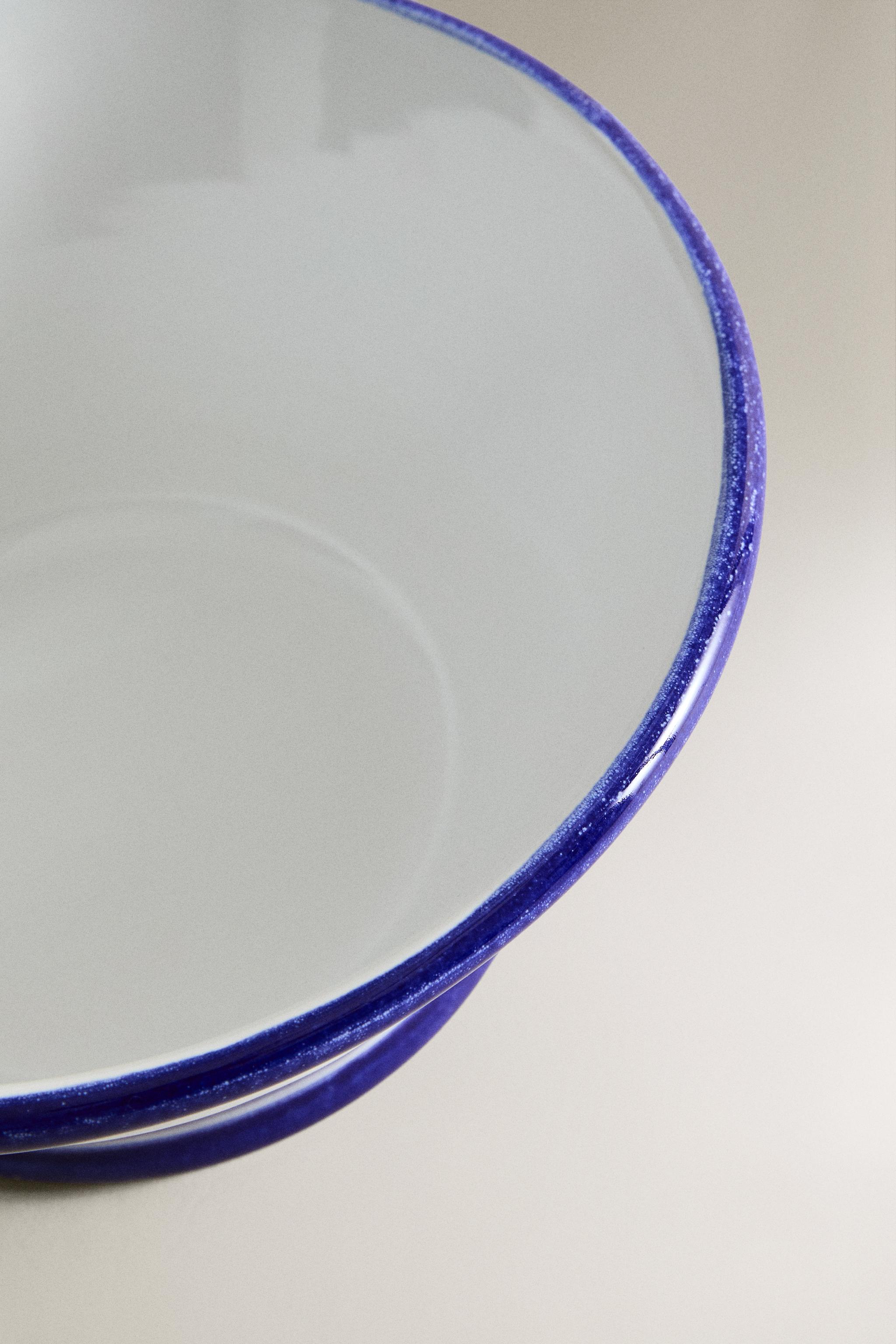 EARTHENWARE SALAD BOWL WITH CONTRAST RIM