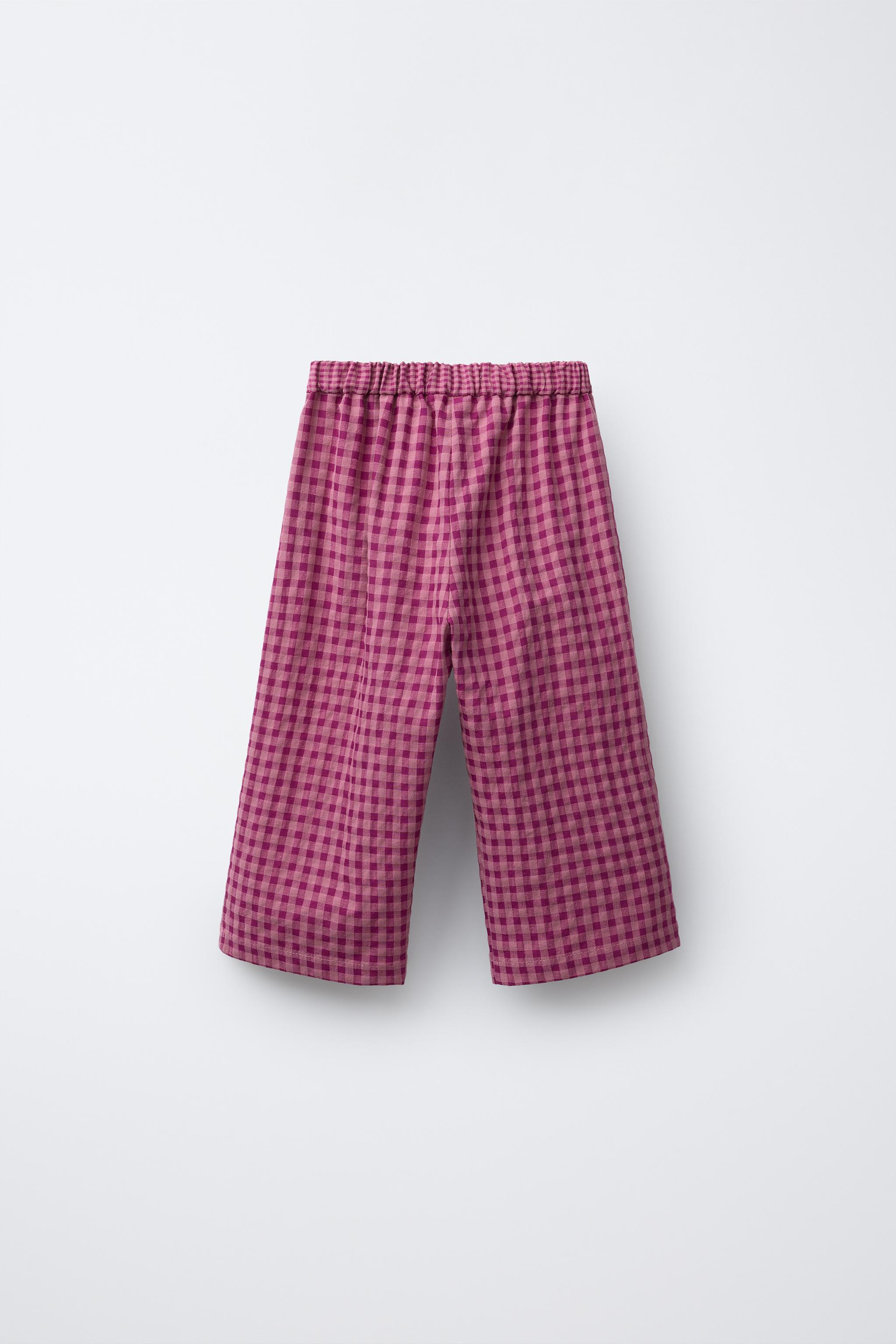 VICHY CHECK STRAIGHT-LEG PANTS