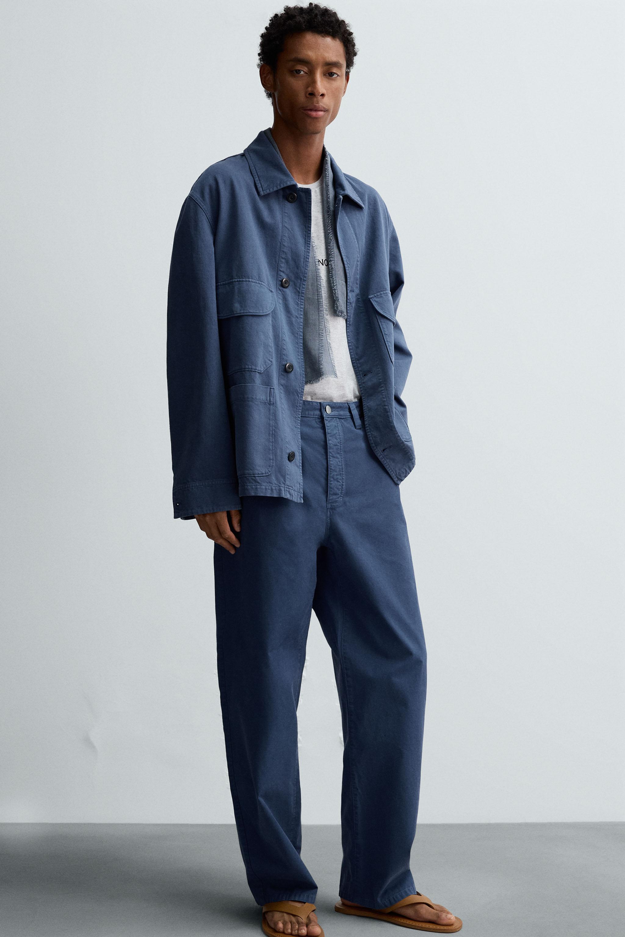 WASHED STRAIGHT FIT PANTS