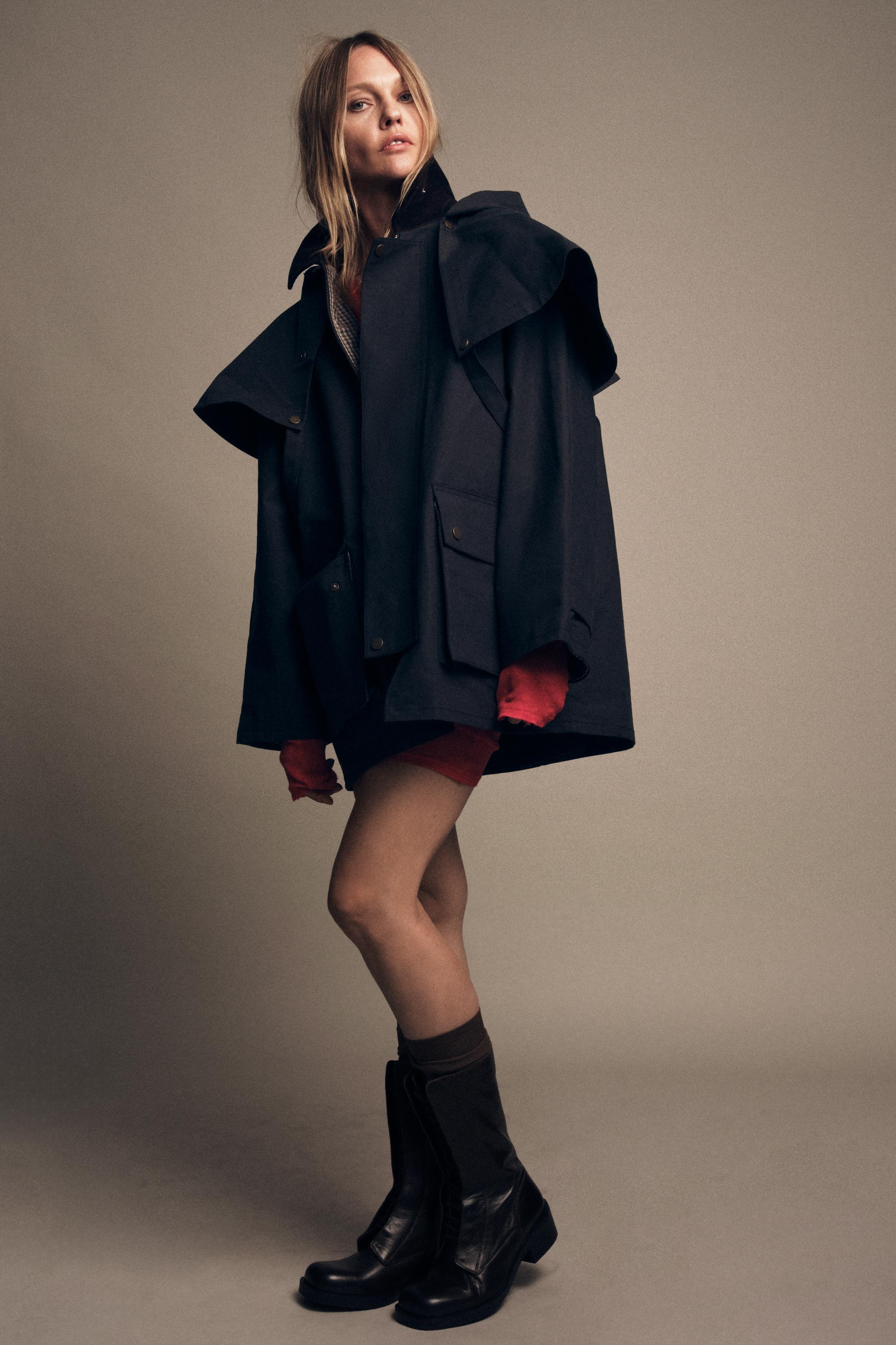 CONTRAST COLLAR HOODED TRENCH ZW COLLECTION