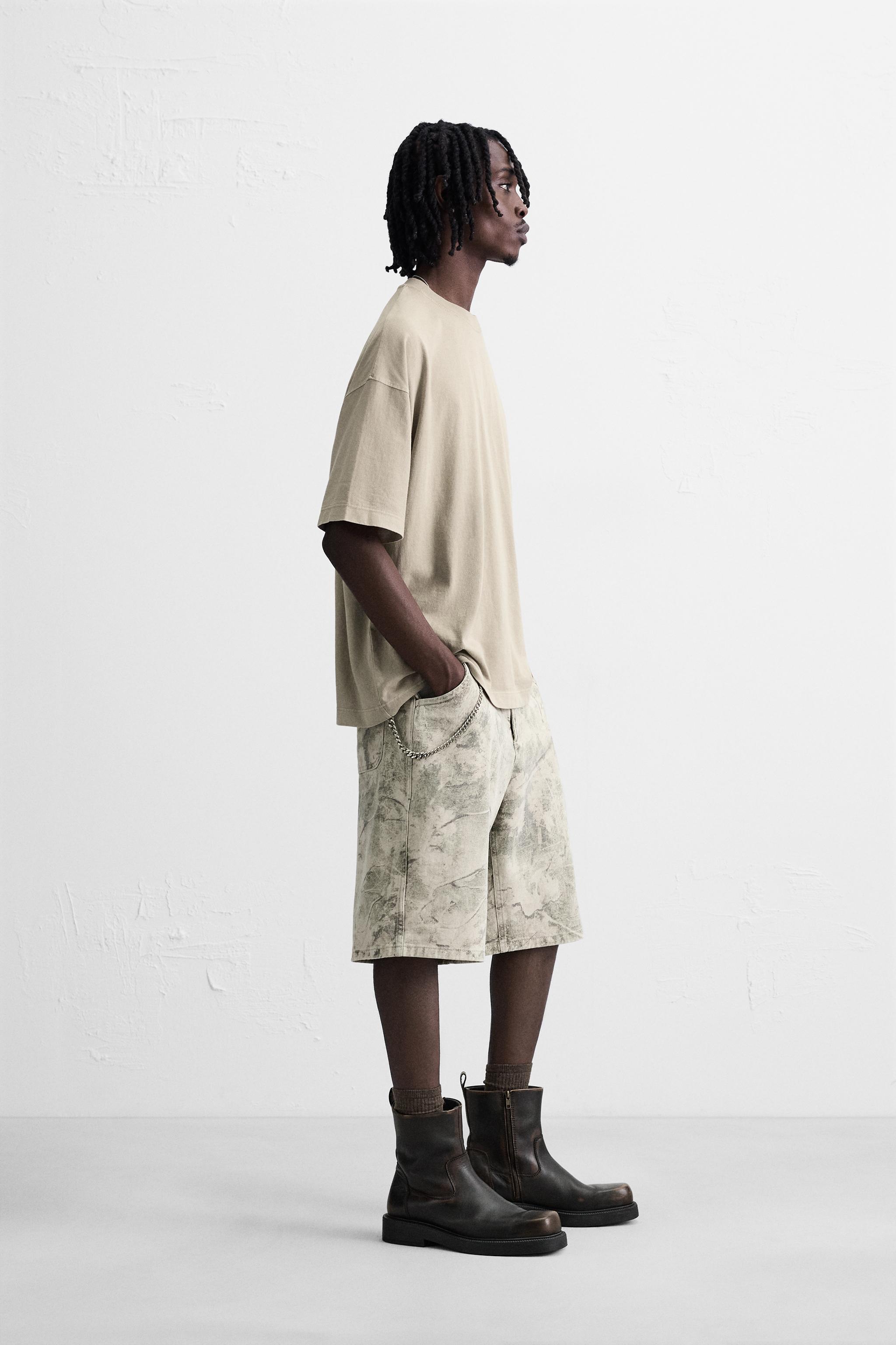 ABSTRACT PRINT RELAXED FIT BERMUDA SHORTS