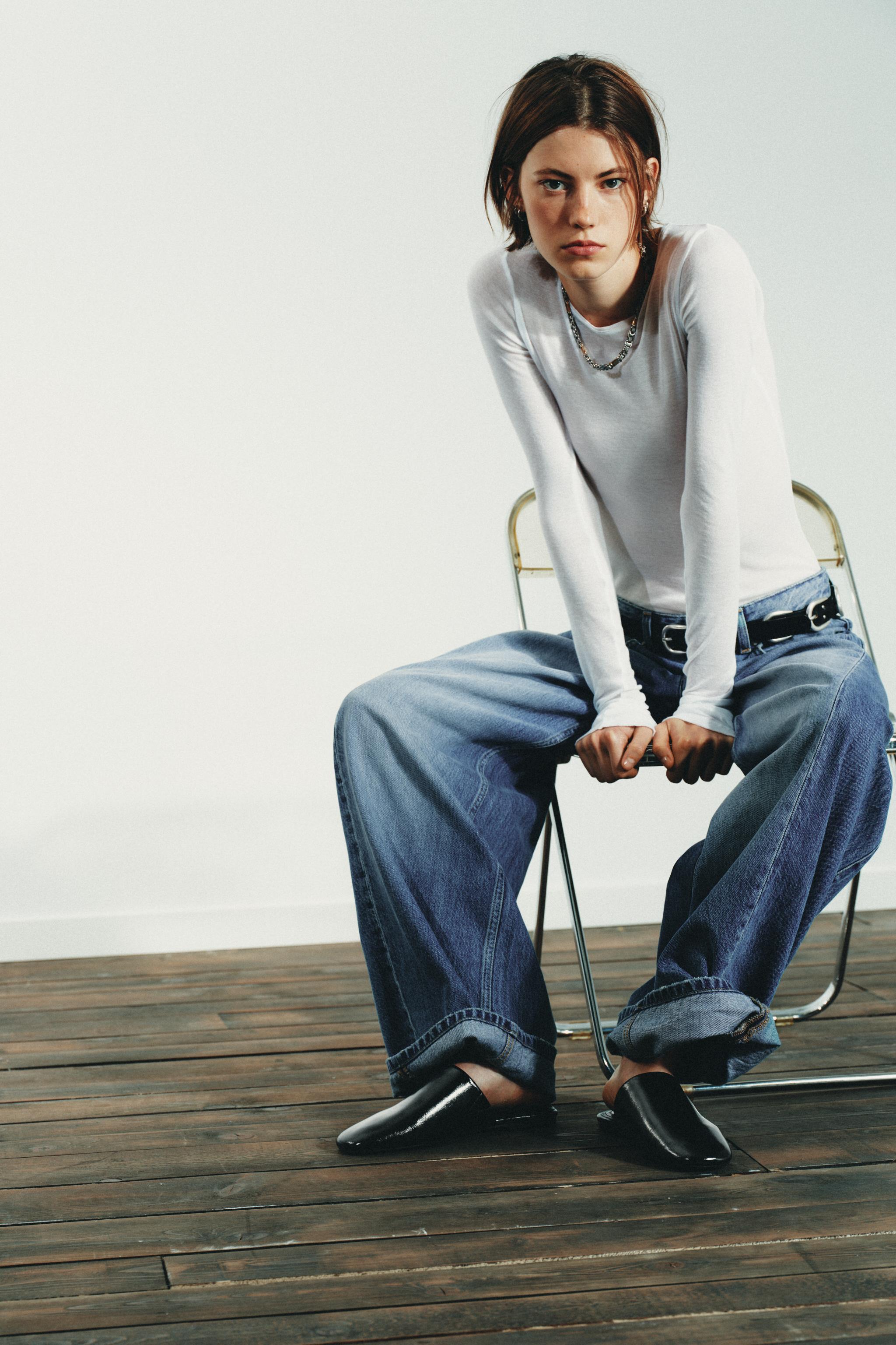 LEATHER SLINGBACK SHOES