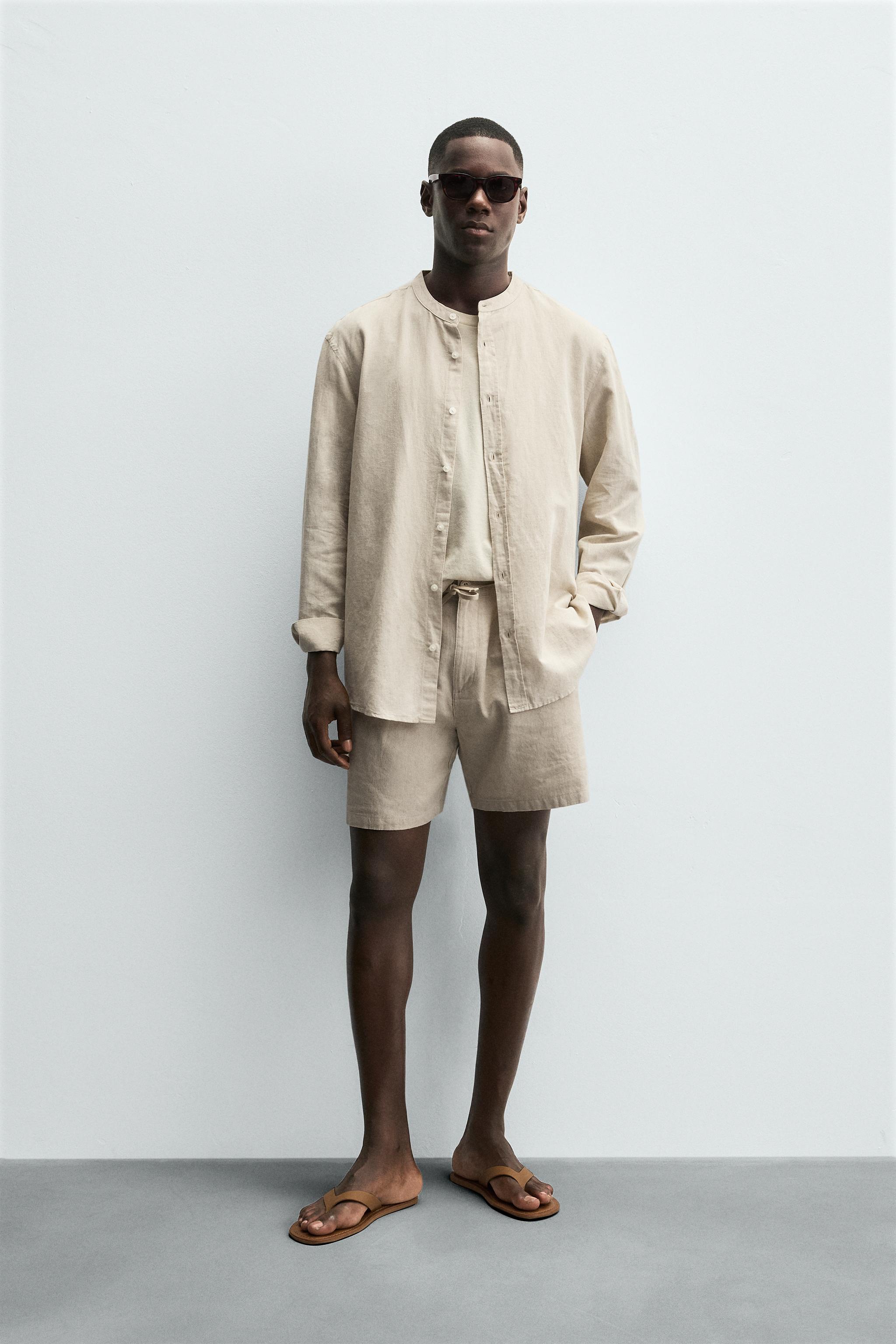 LINEN BLEND SHORTS