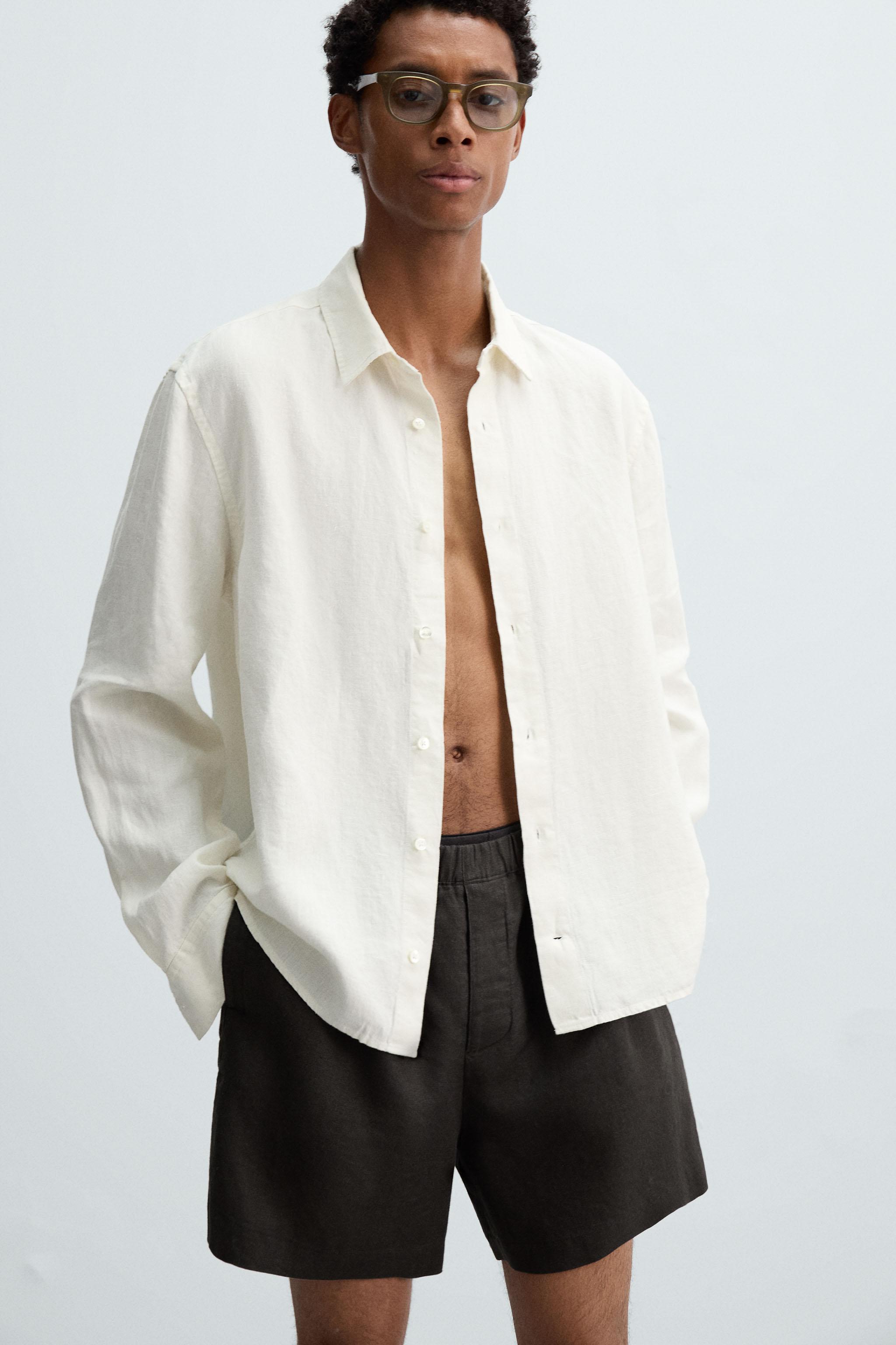 100% LINEN BERMUDA SHORTS