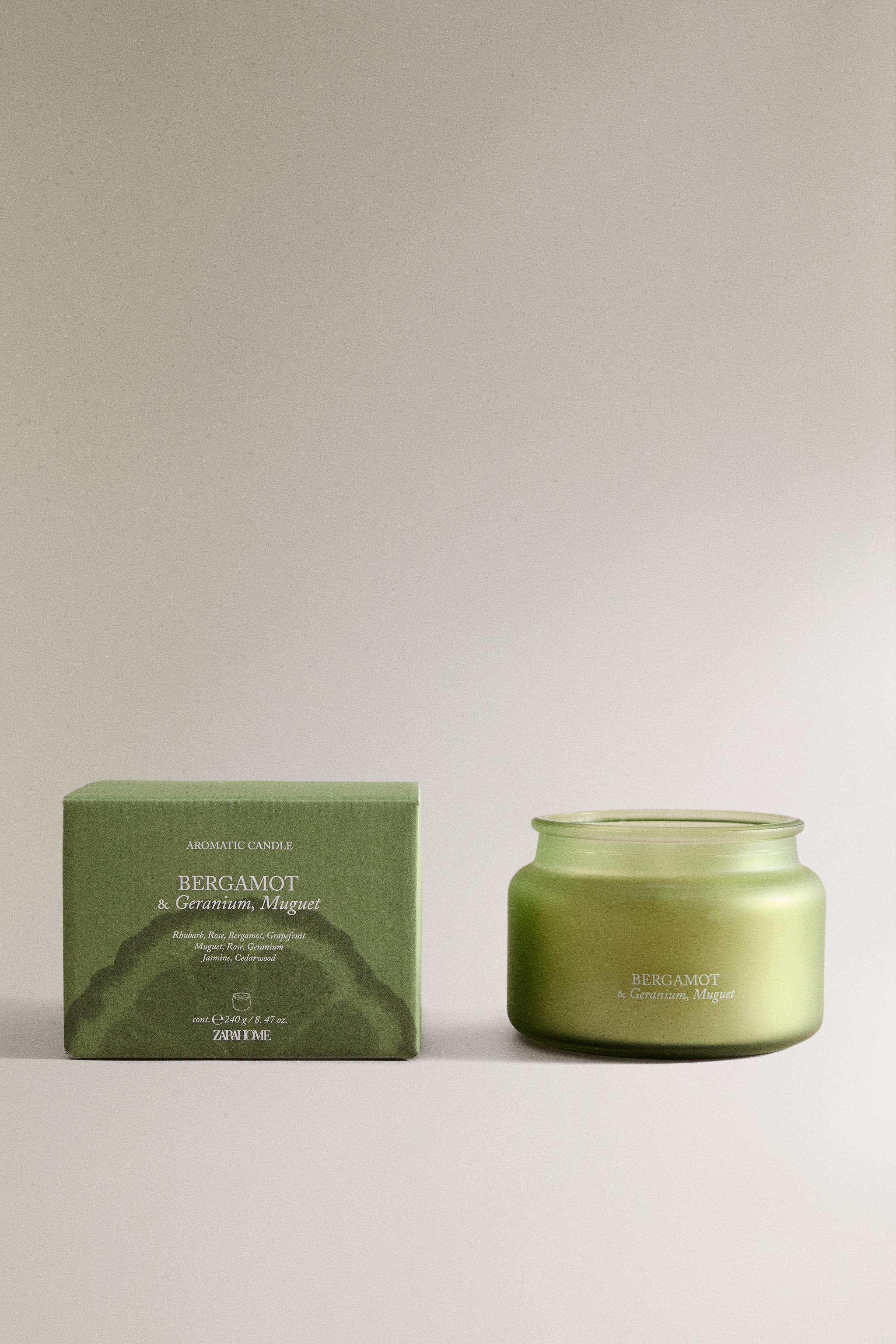 (240 G) BERGAMOT & GERANIUM, MUGUET SCENTED CANDLE